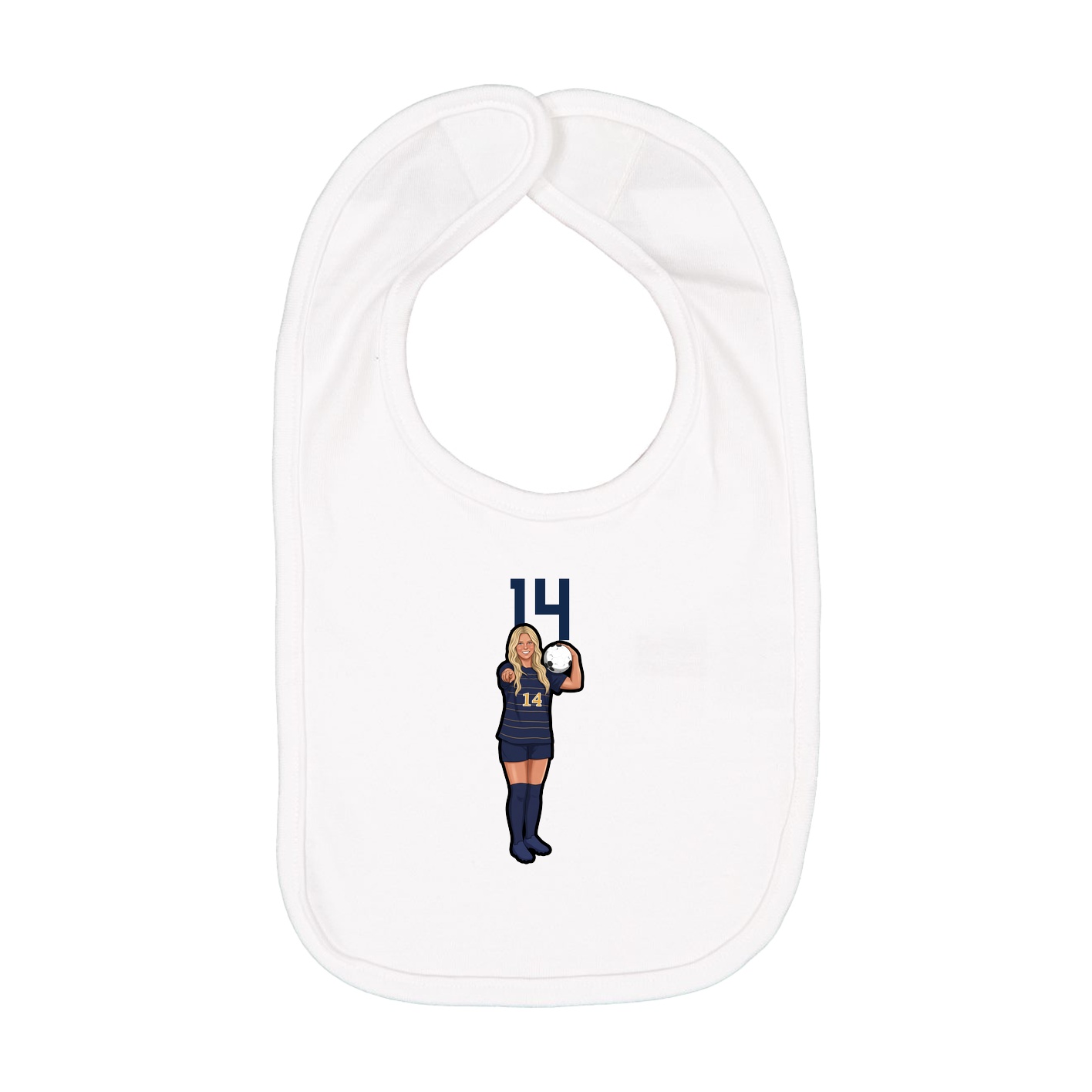 Infant Bib — Number Top in White