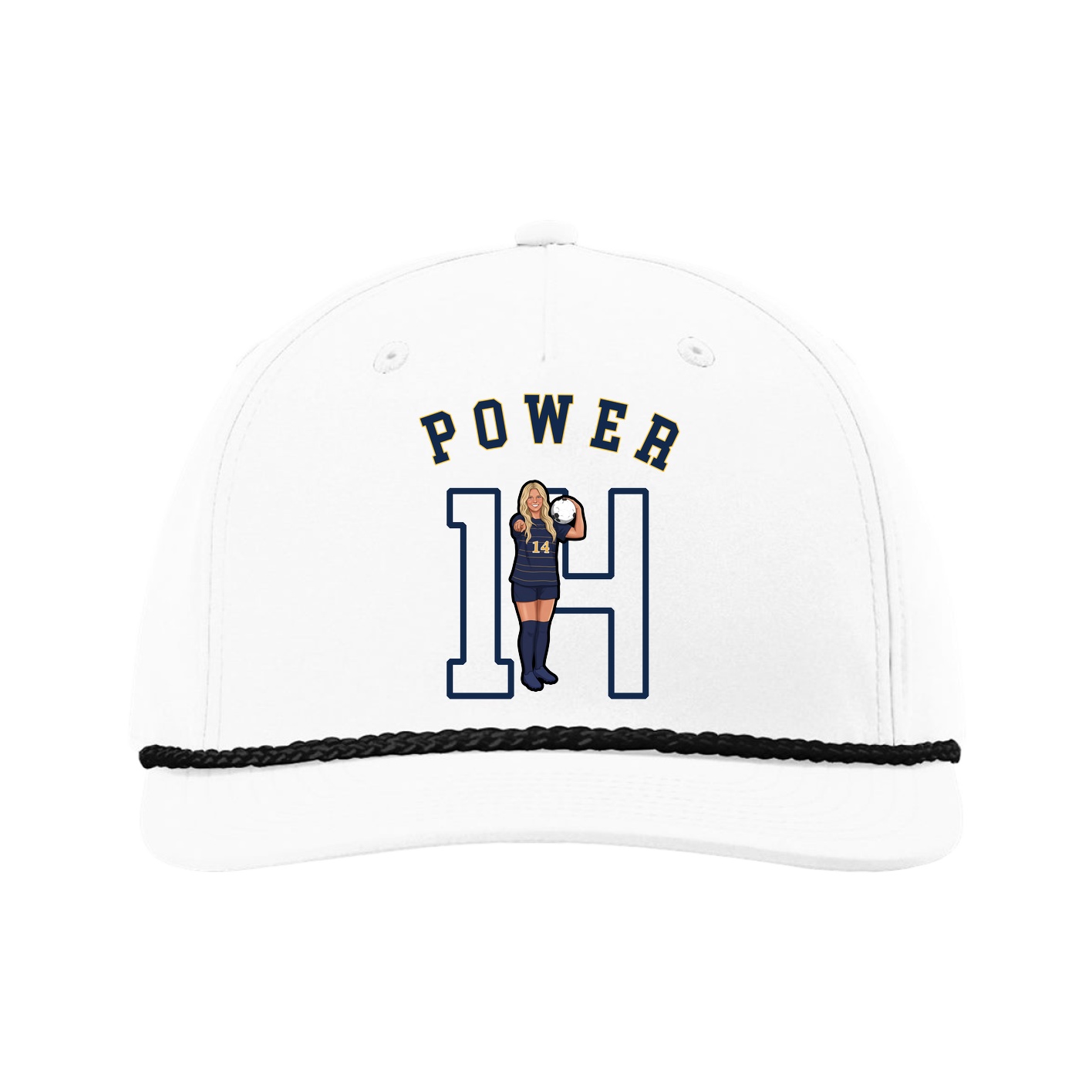 Five-Panel Classic Rope Cap — Shirsey Arch in White