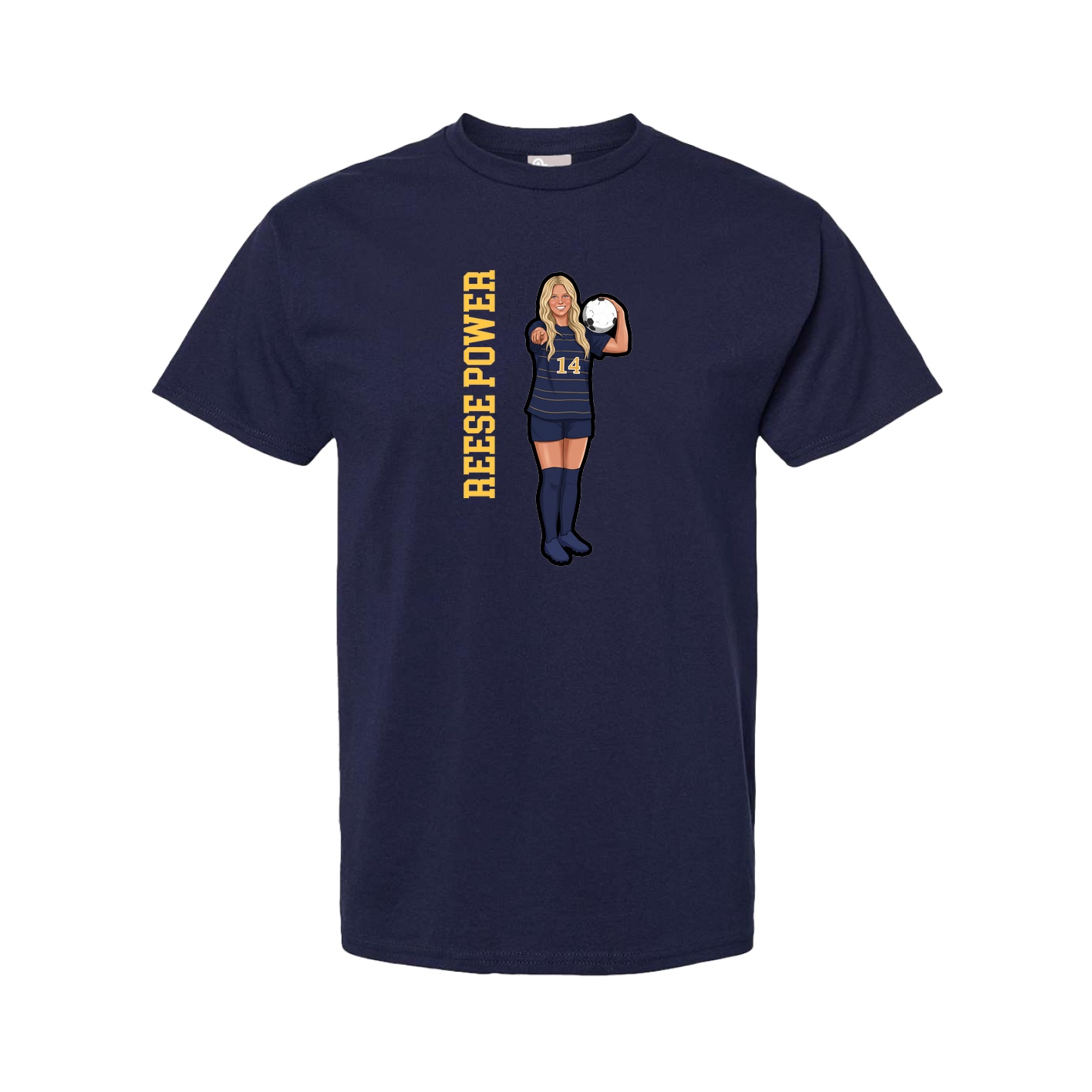 Tee — Name Vertical in Navy