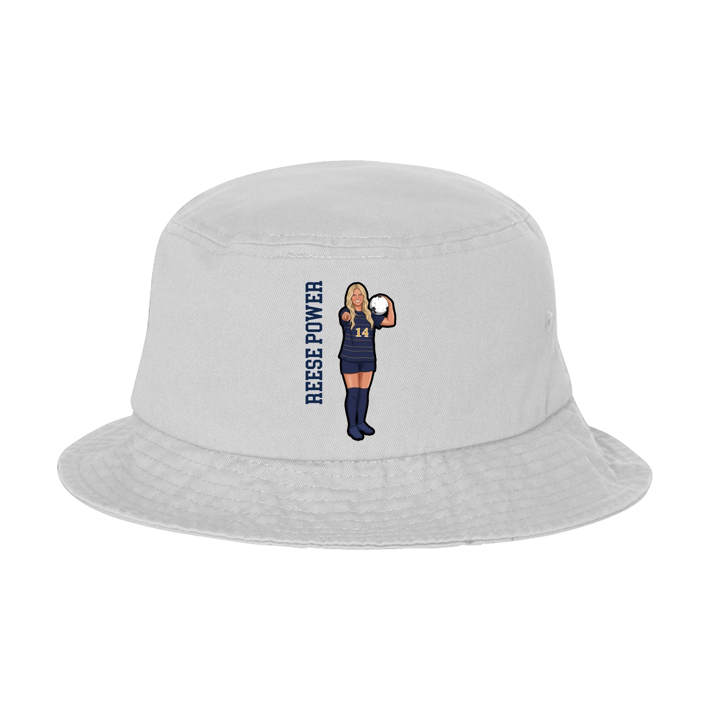 Bucket Cap — Name Vertical in White