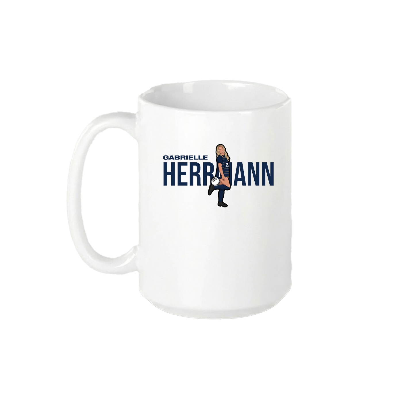 15oz Coffee Mug — Player Name in White