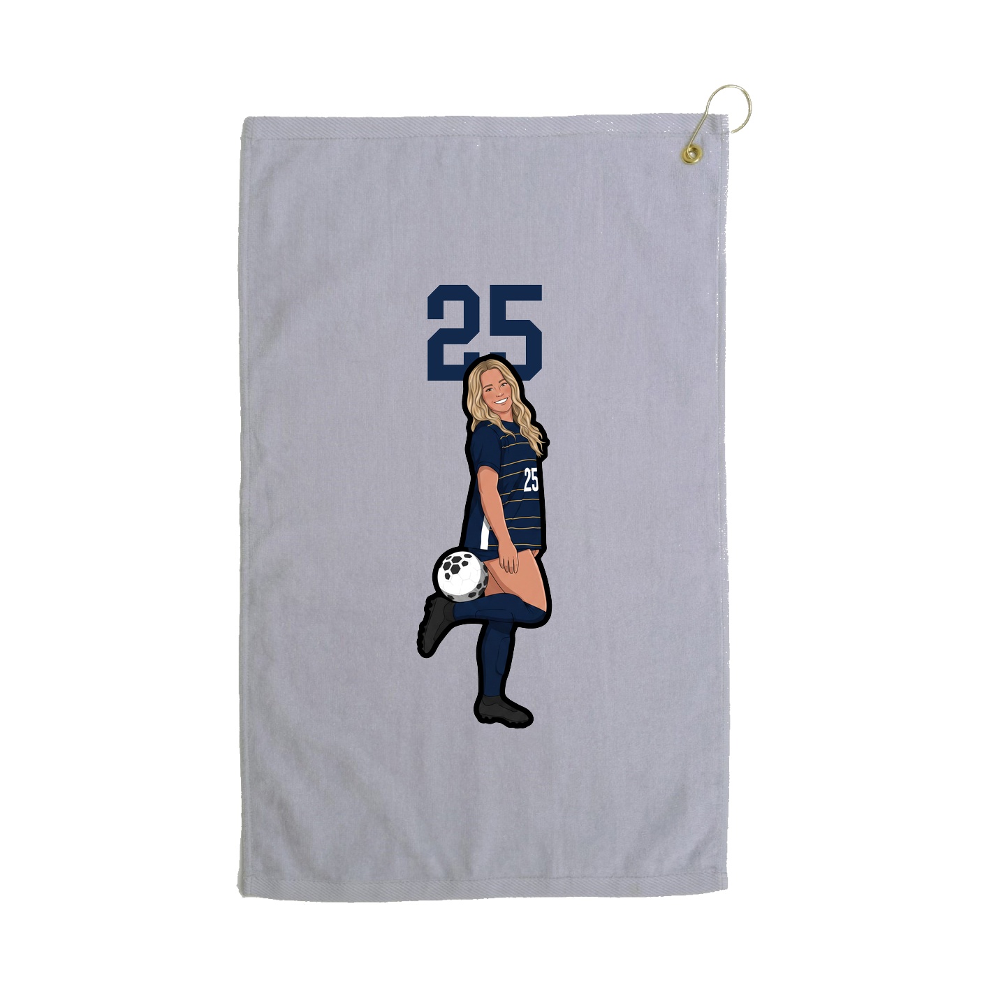 Golf Towel — Number Top in Grey