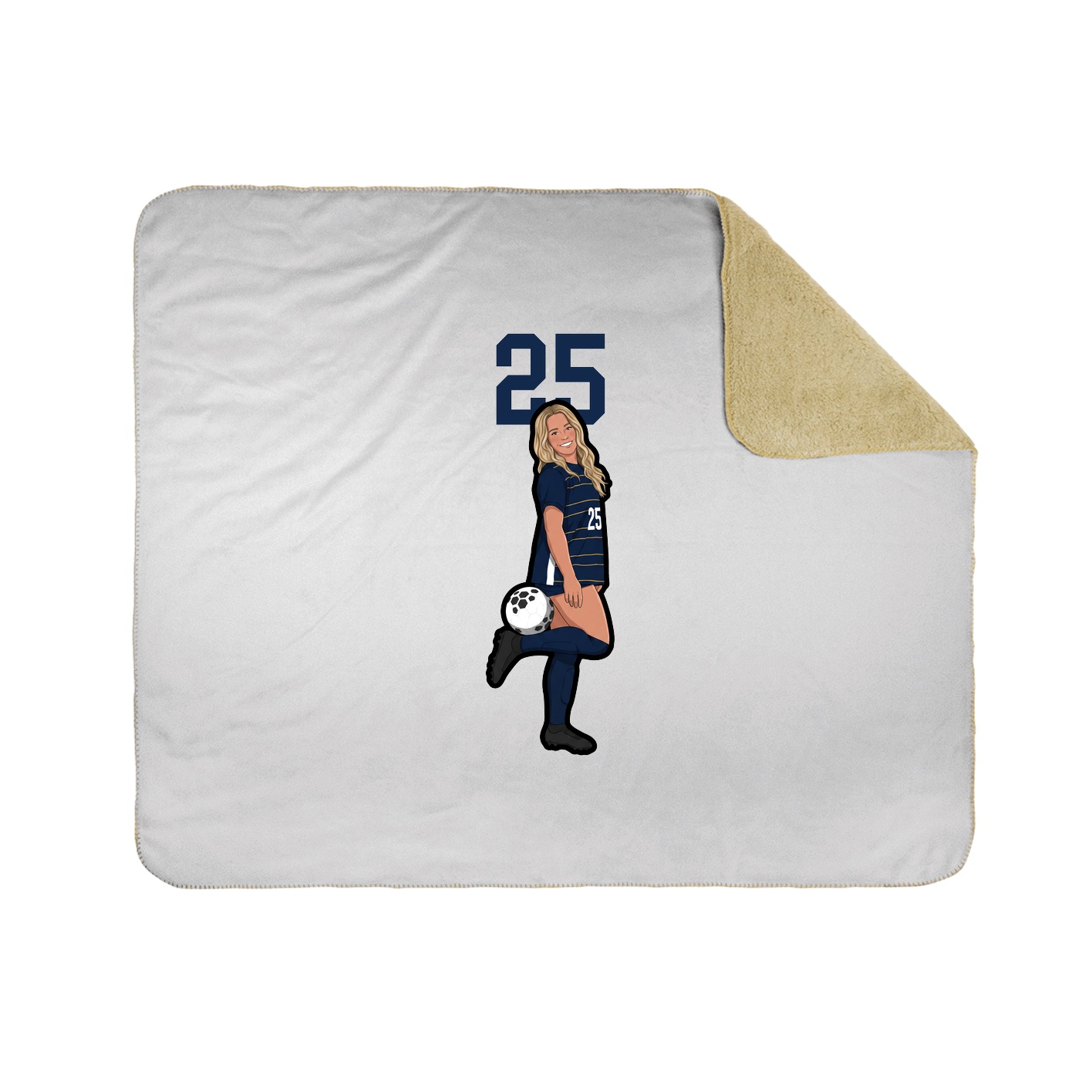 Throw Blanket — Number Top in White