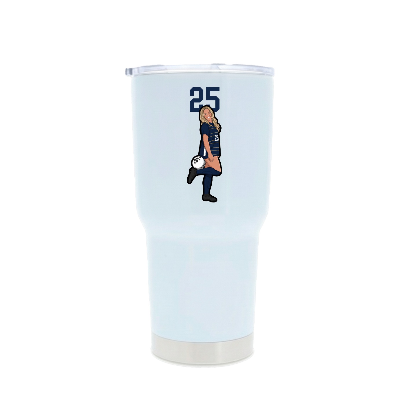 30oz Stainless Steel Tumbler — Number Top in White