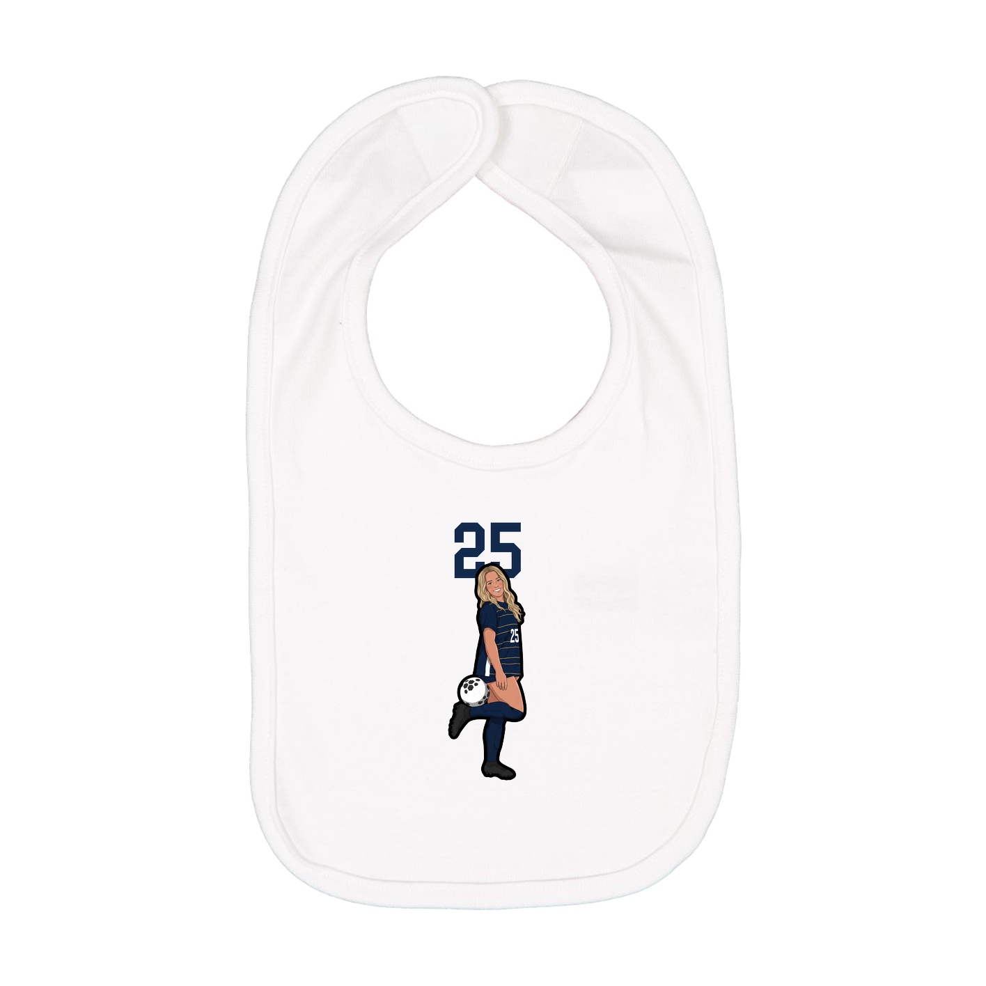Infant Bib — Number Top in White