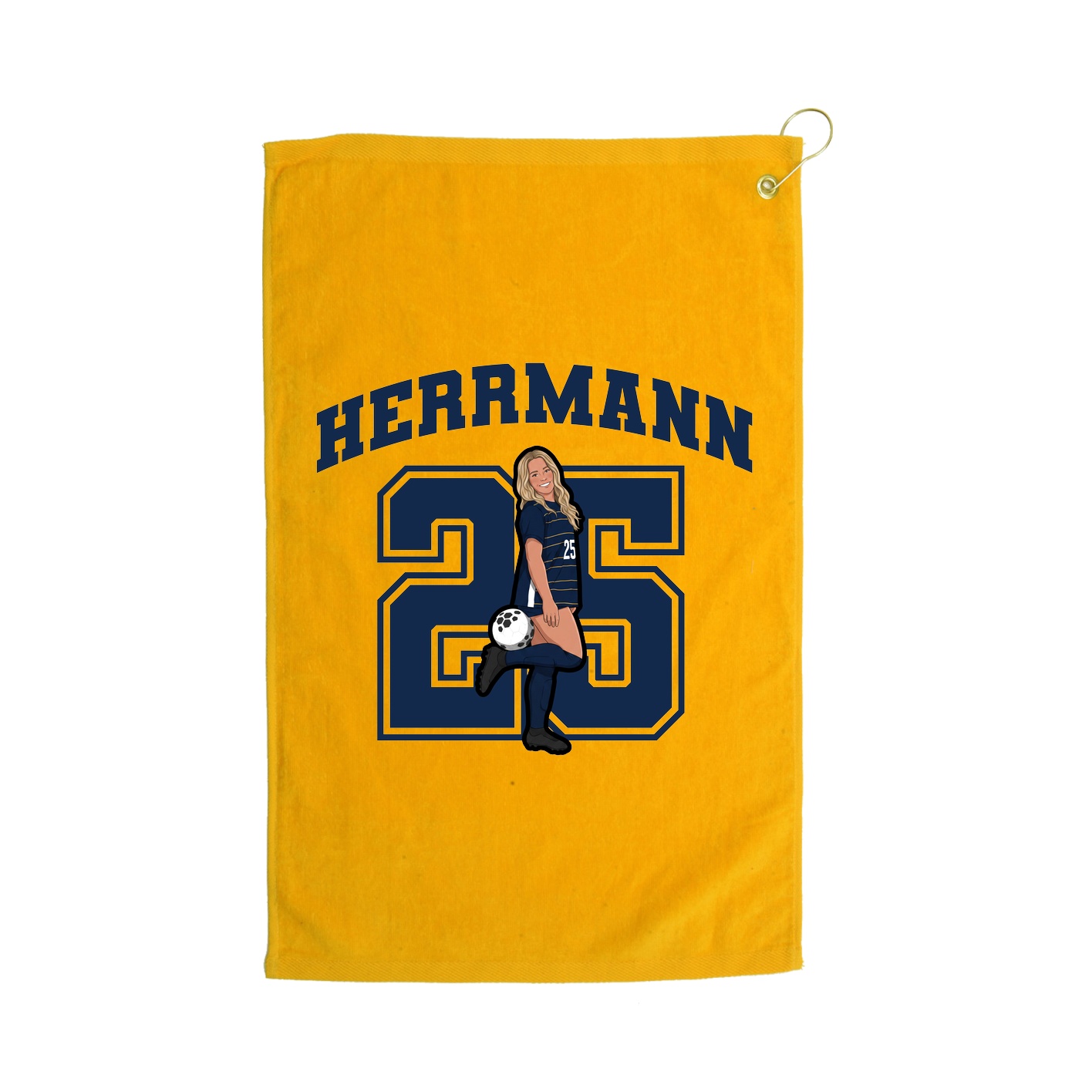 Golf Towel — Number in Gold