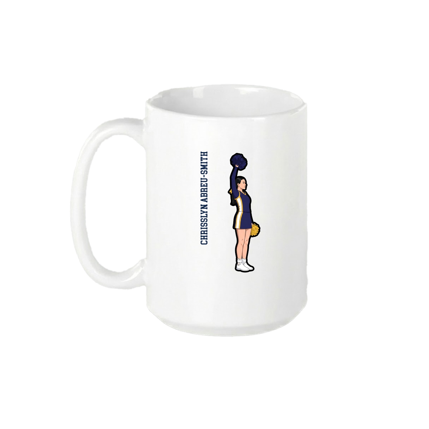 15oz Coffee Mug — Name Vertical in White