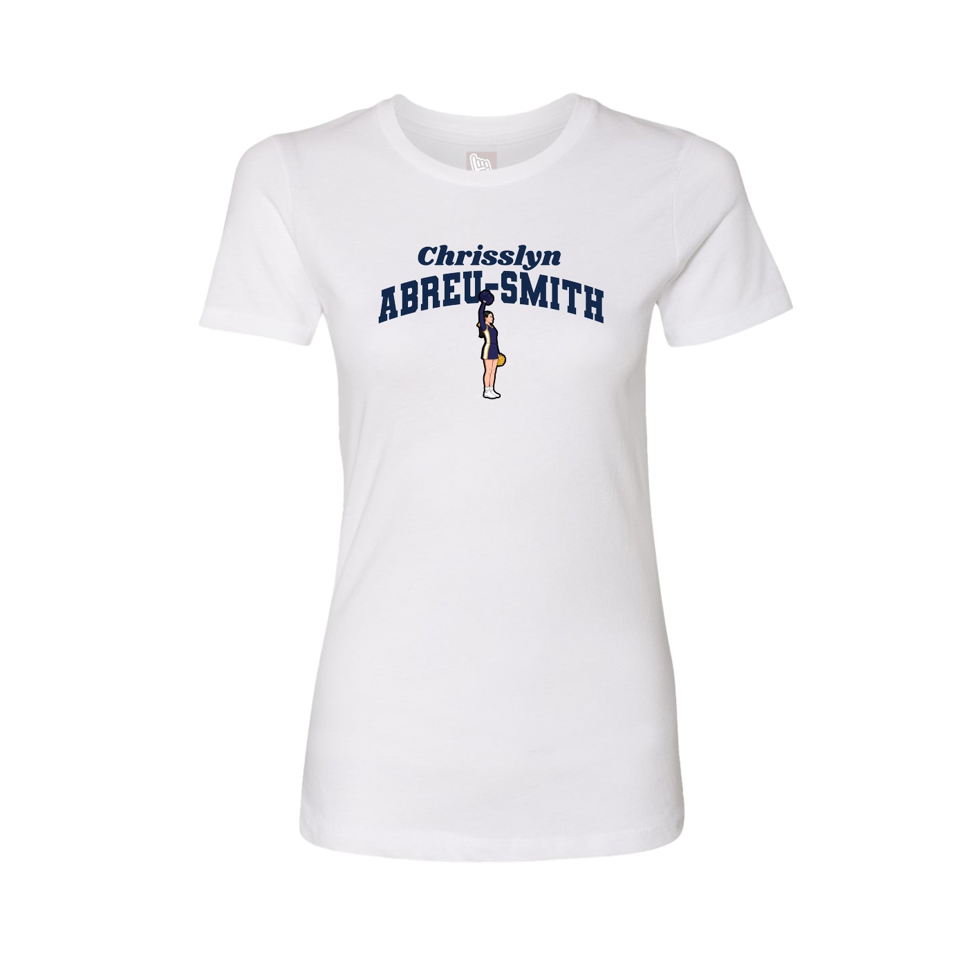 Fitted Women's Tee — Signature Arch in White