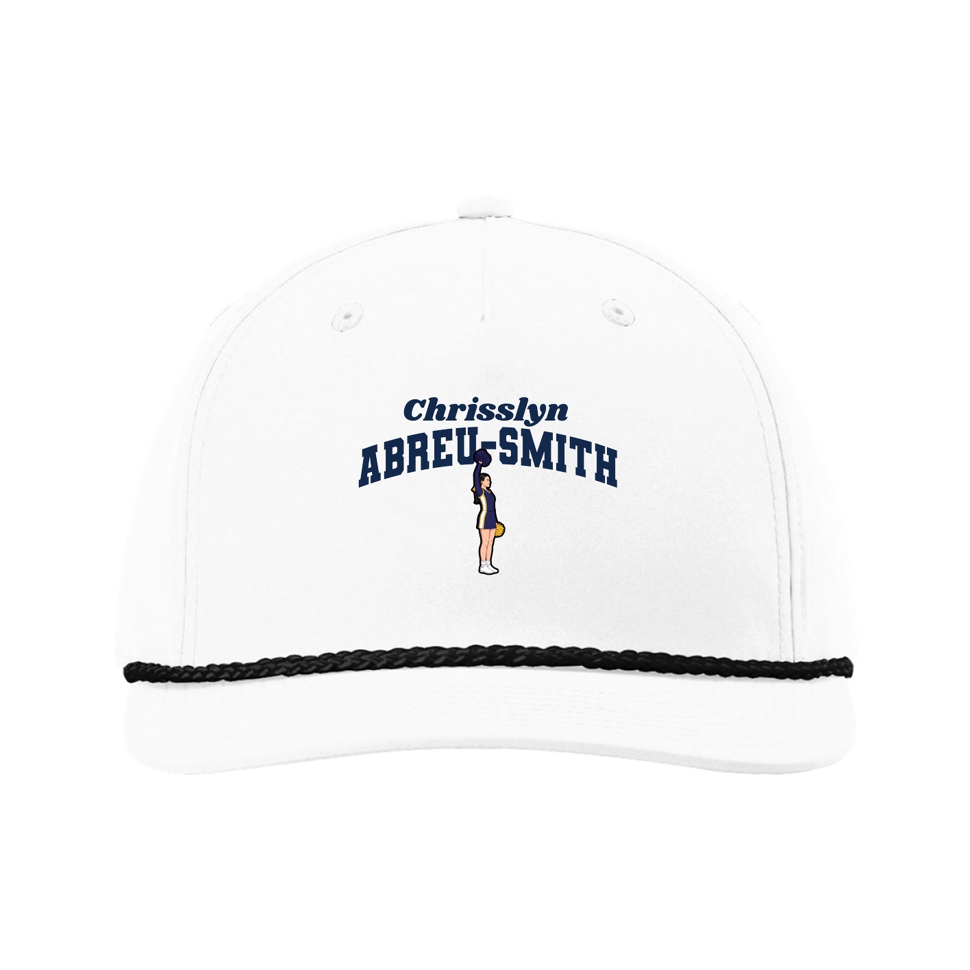 Five-Panel Classic Rope Cap — Signature Arch in White