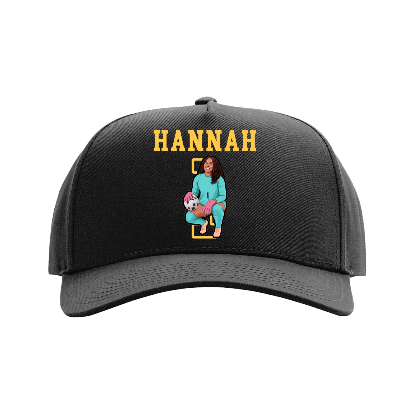 Full Fabric Five-Panel Champ Cap — Shirsey in Black