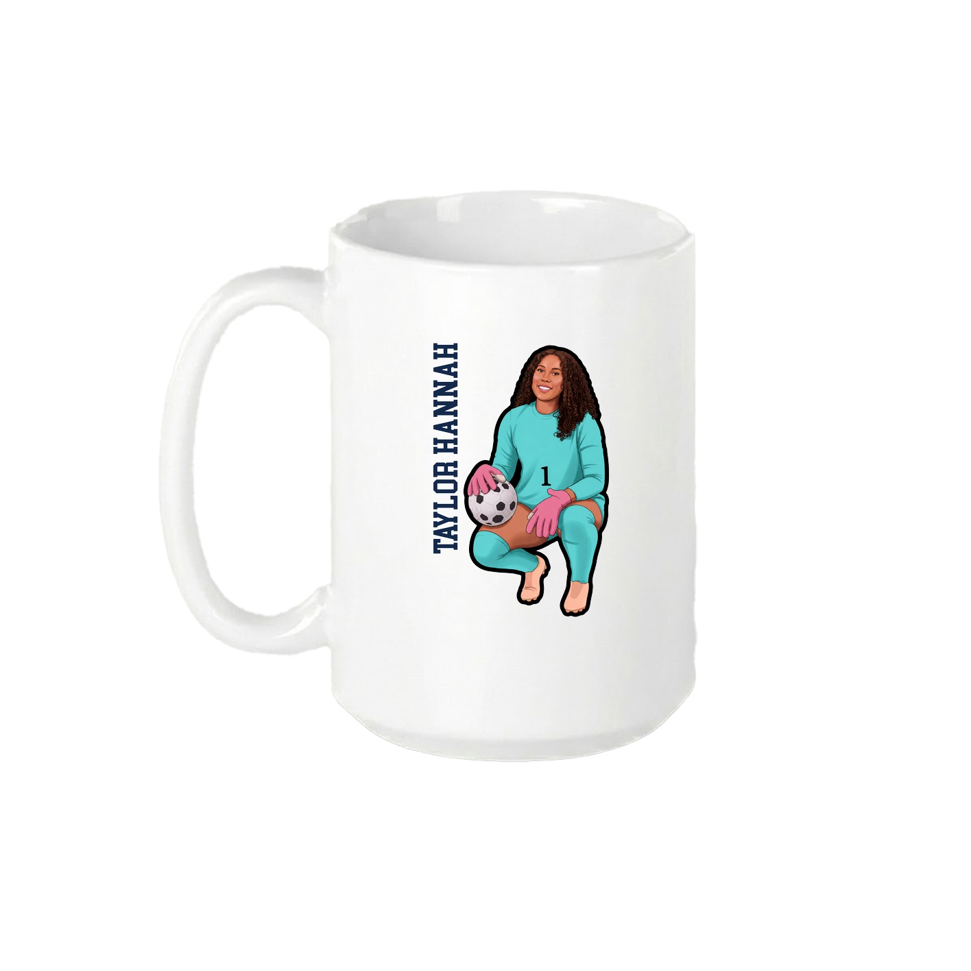 15oz Coffee Mug — Name Vertical in White