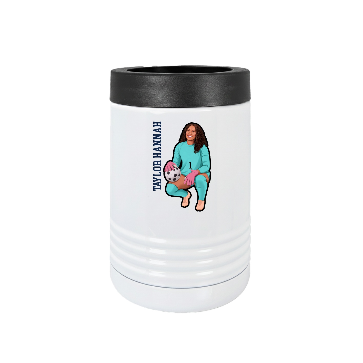 Beverage Holder — Name Vertical in White