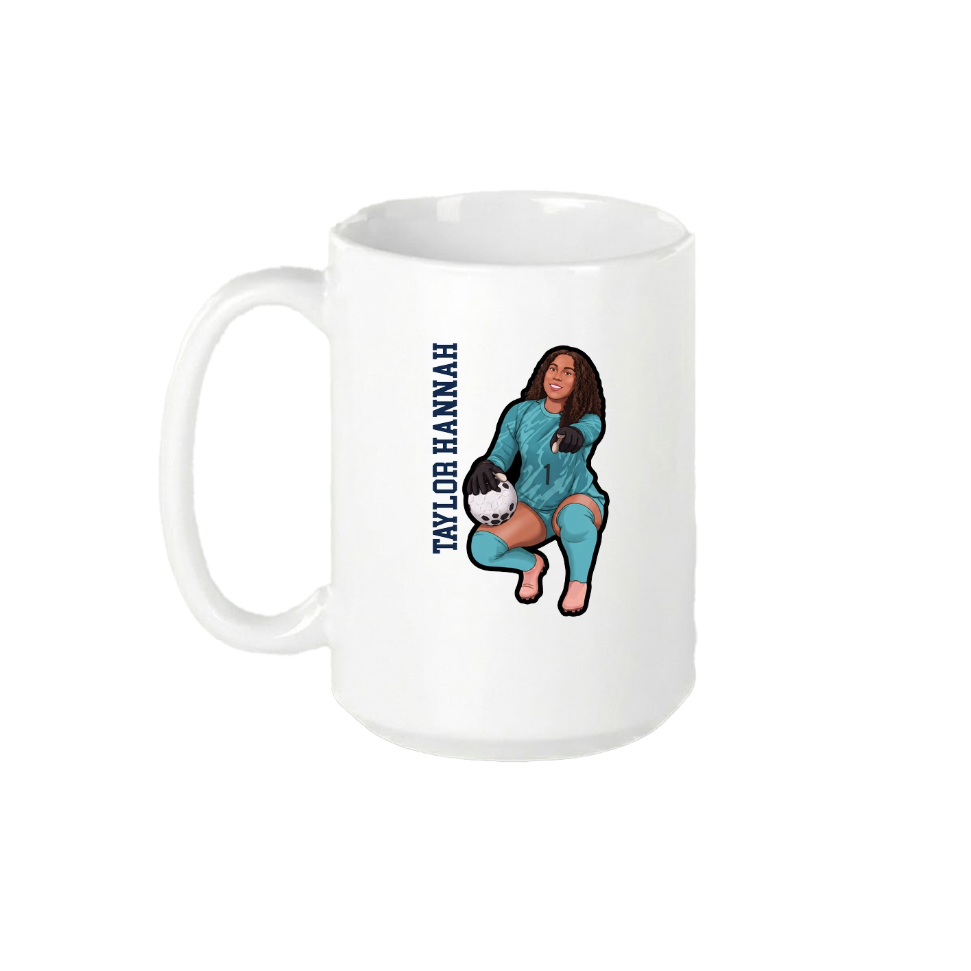 15oz Coffee Mug — Name Vertical in White