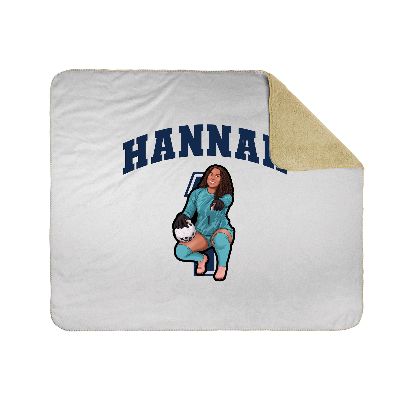 Throw Blanket — Number in White