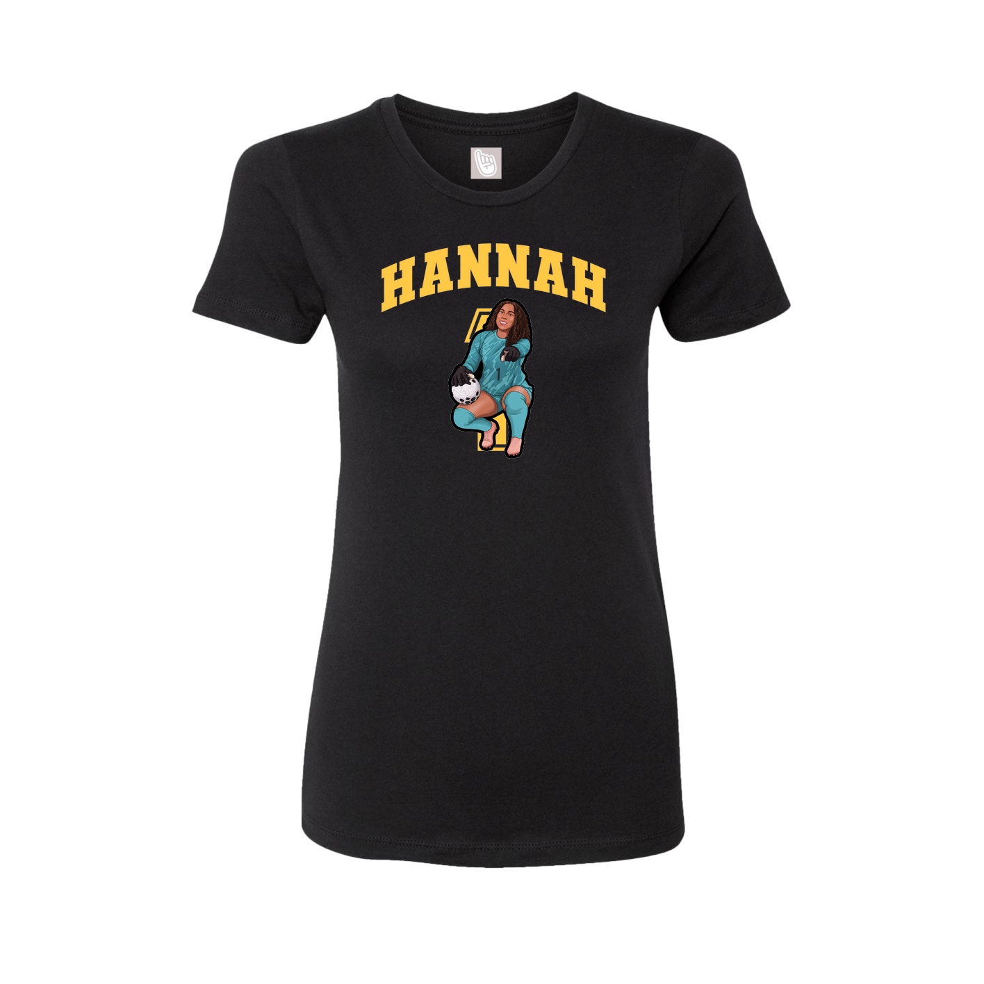 Fitted Women's Tee — Number in Black