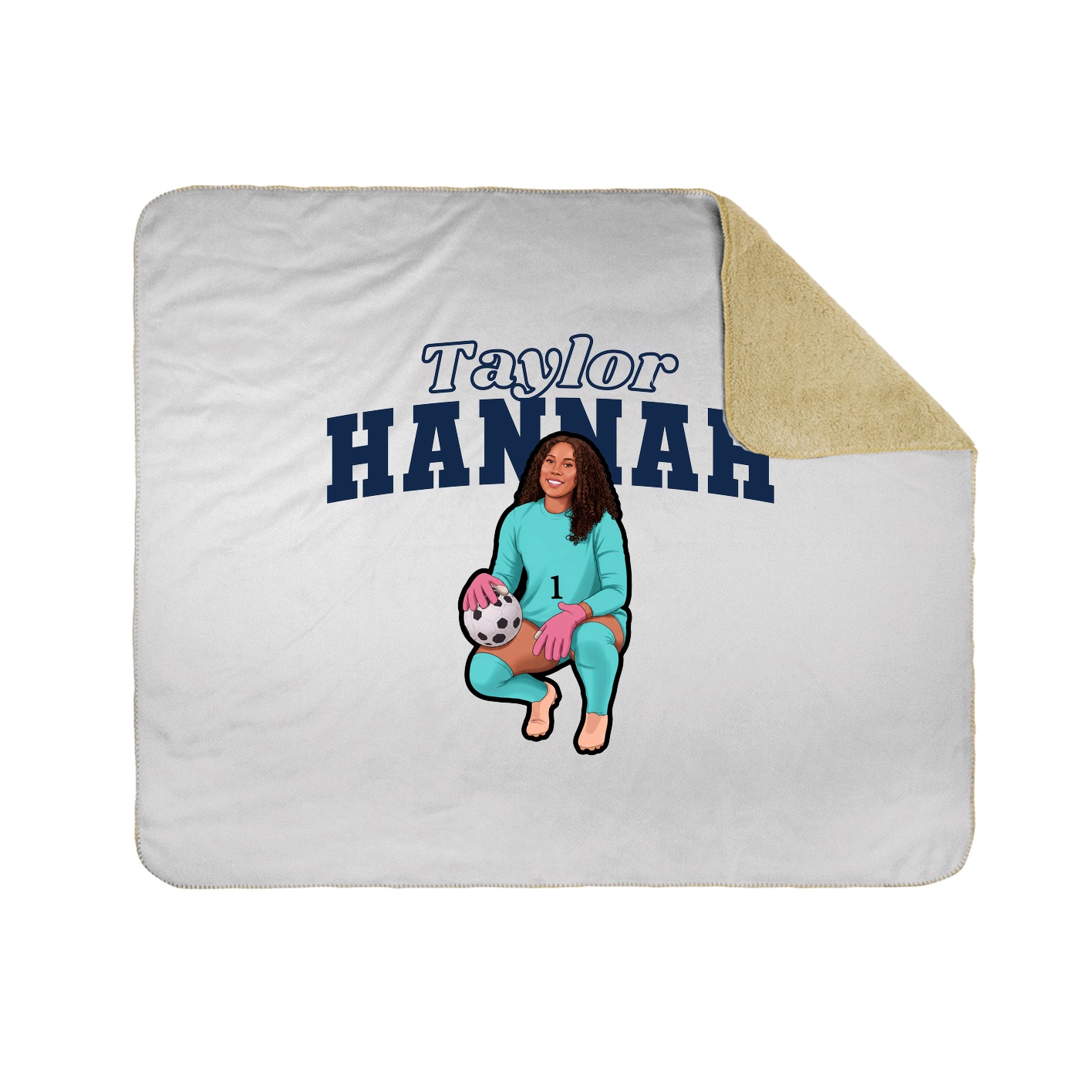Throw Blanket — Name Arch in White