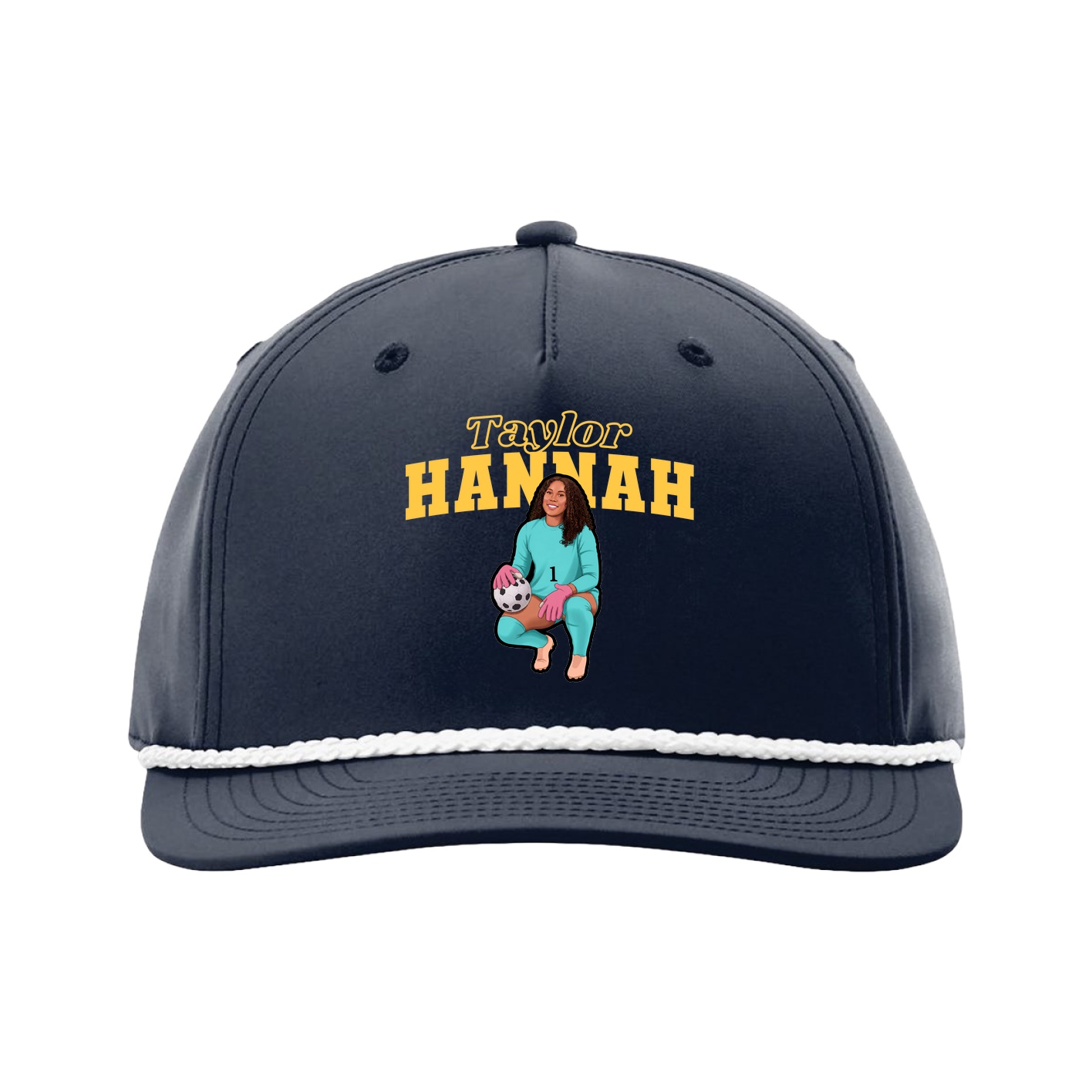 Five-Panel Classic Rope Cap — Name Arch in Navy