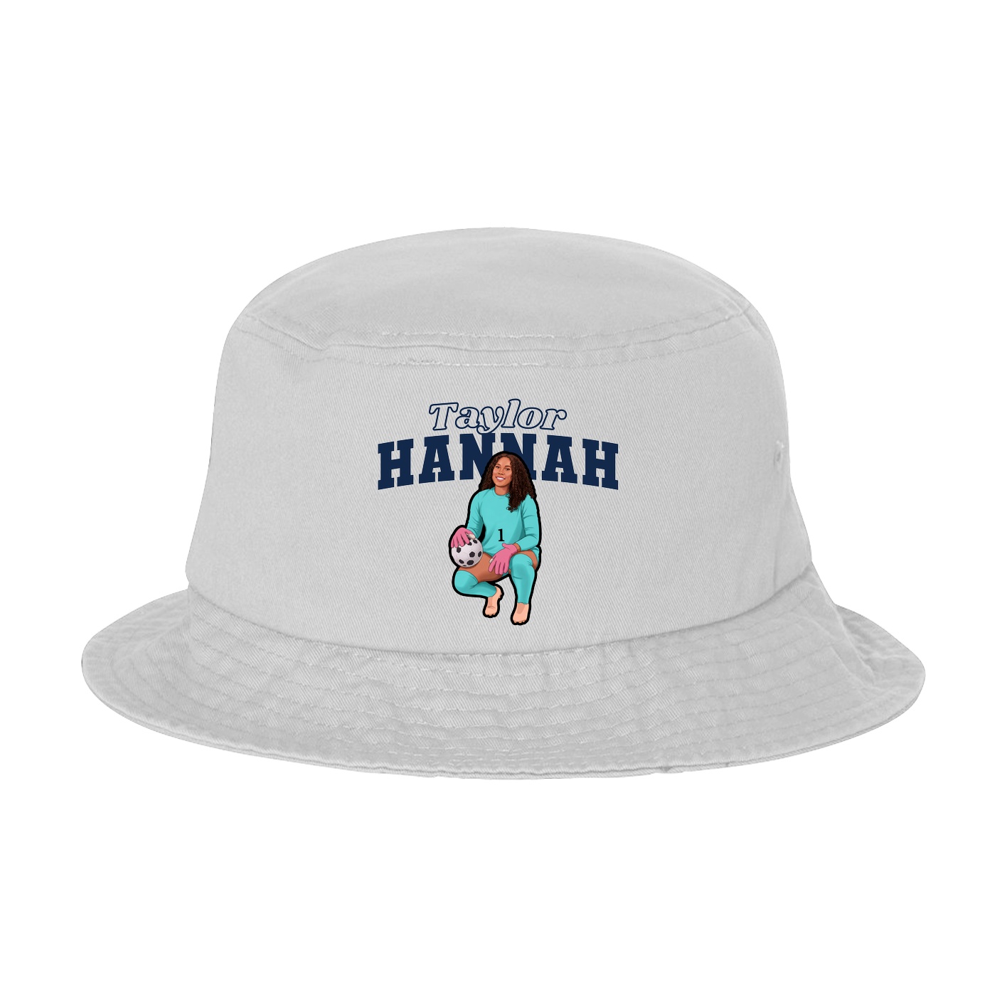 Bucket Cap — Name Arch in White