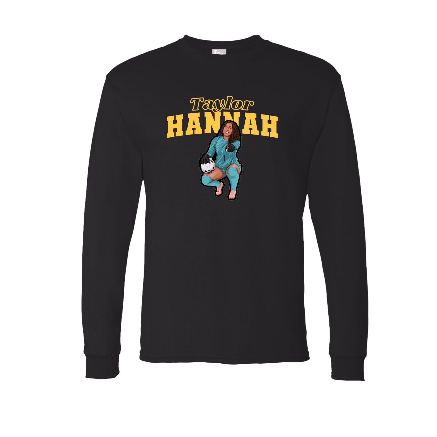 Long Sleeve Tee — Name Arch in Black