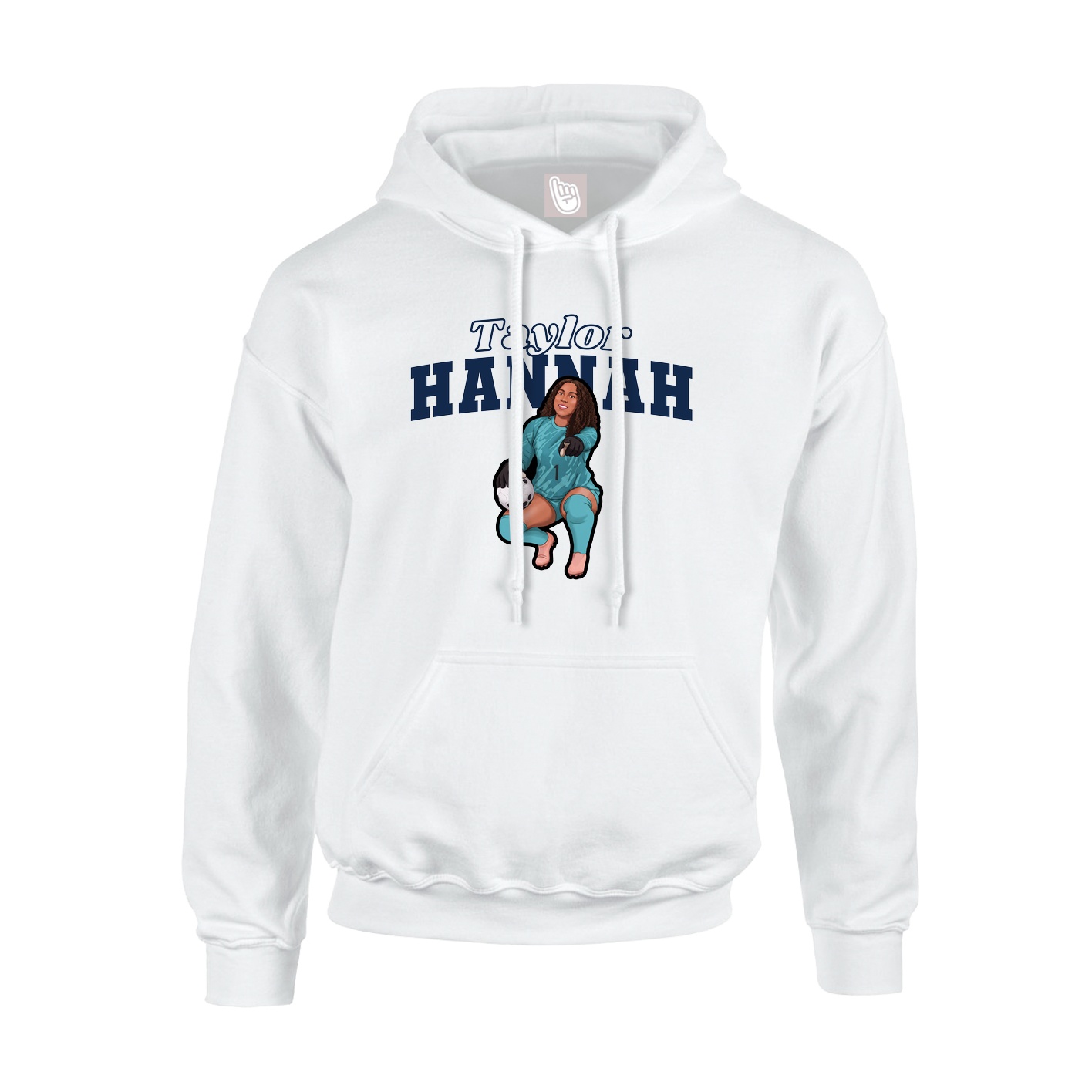 Youth Hoodie — Name Arch in White