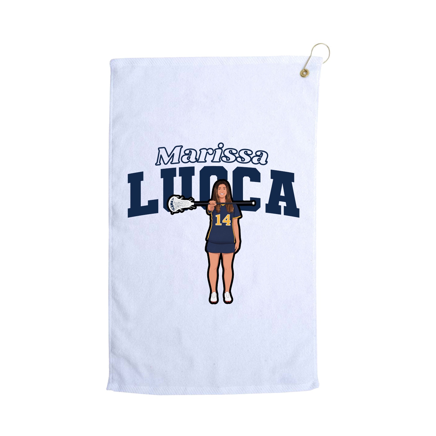 Golf Towel — Name Arch in White