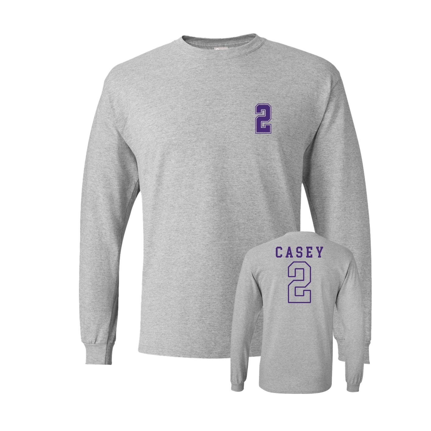 Long Sleeve Tee — Chest Back in Grey