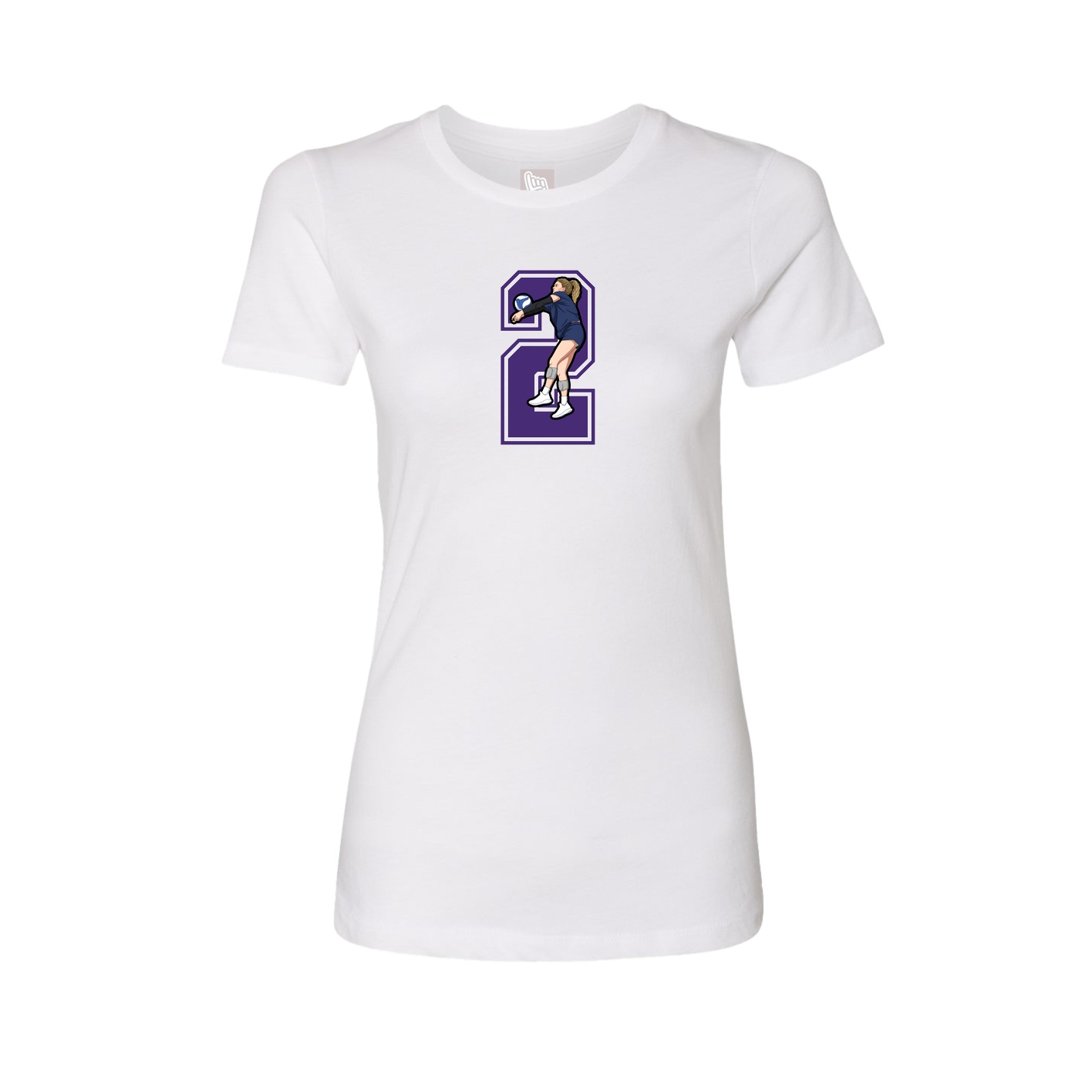 Womens Tee — Number in White