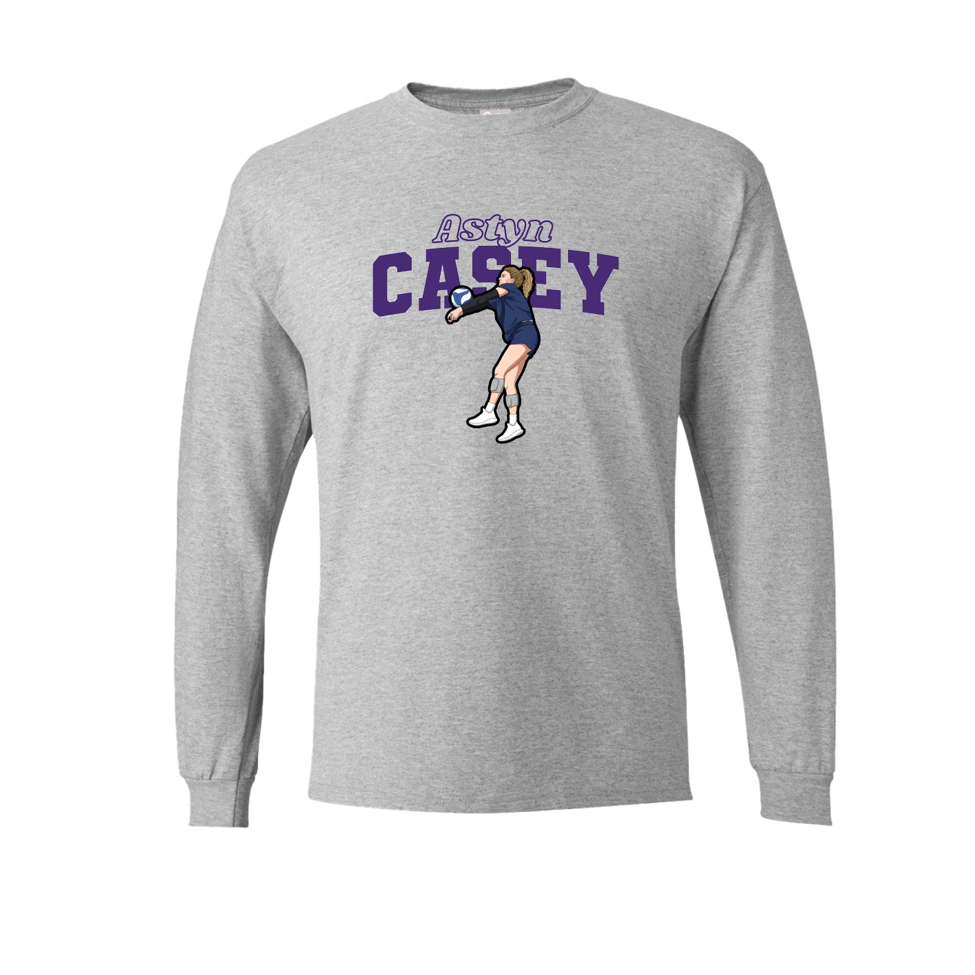 Long Sleeve Tee — Name Arch in Grey