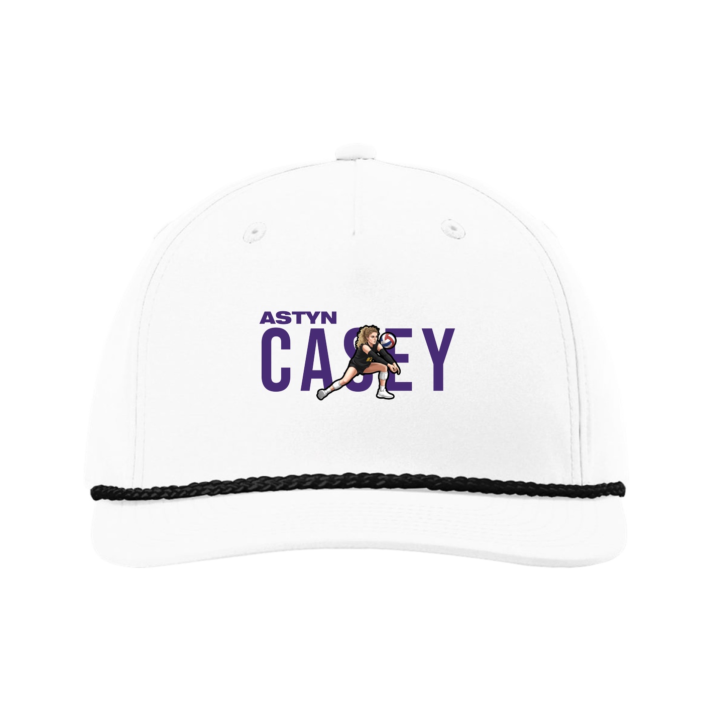 Five-Panel Classic Rope Cap — Player Name in White