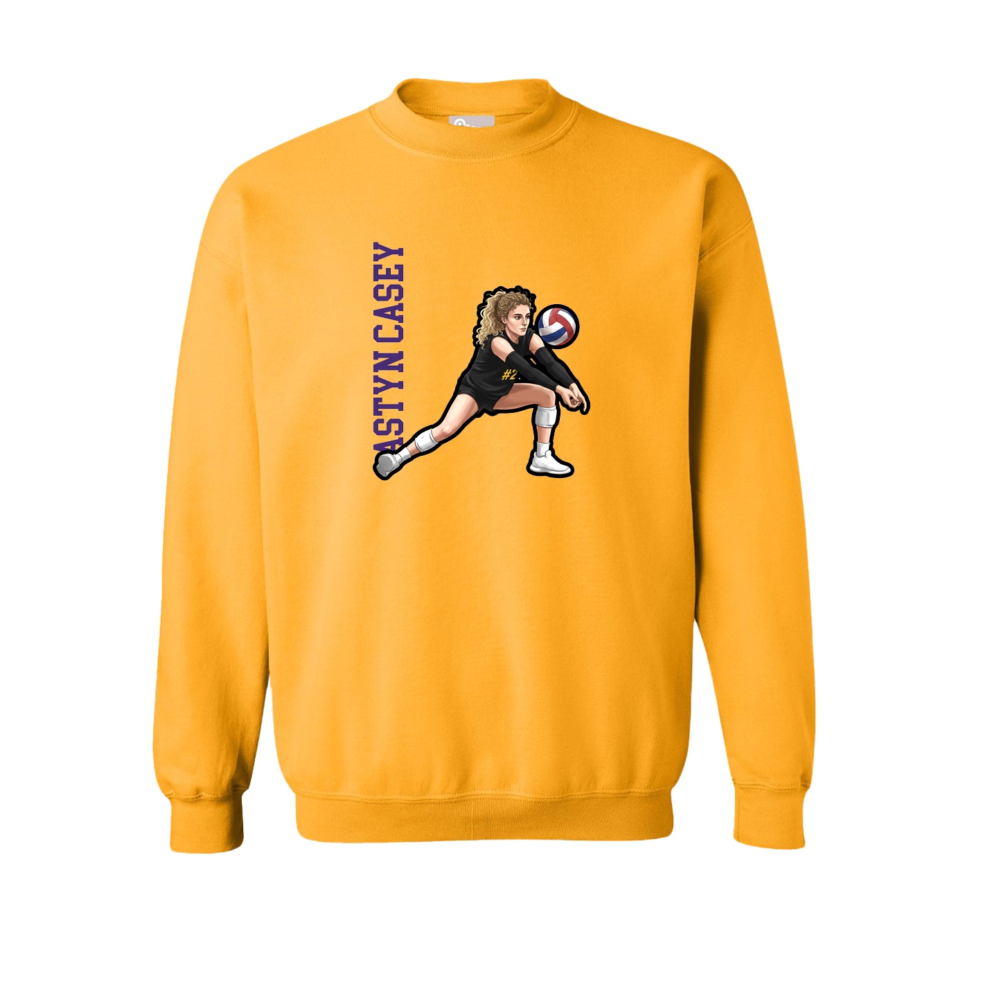 Fleece Crew — Name Vertical in Gold