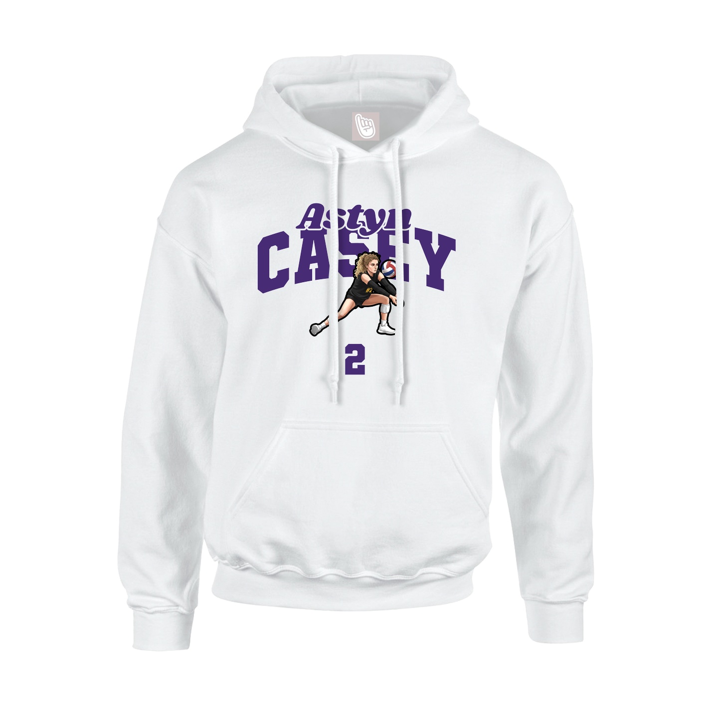 Youth Hoodie — Signature Arch in White