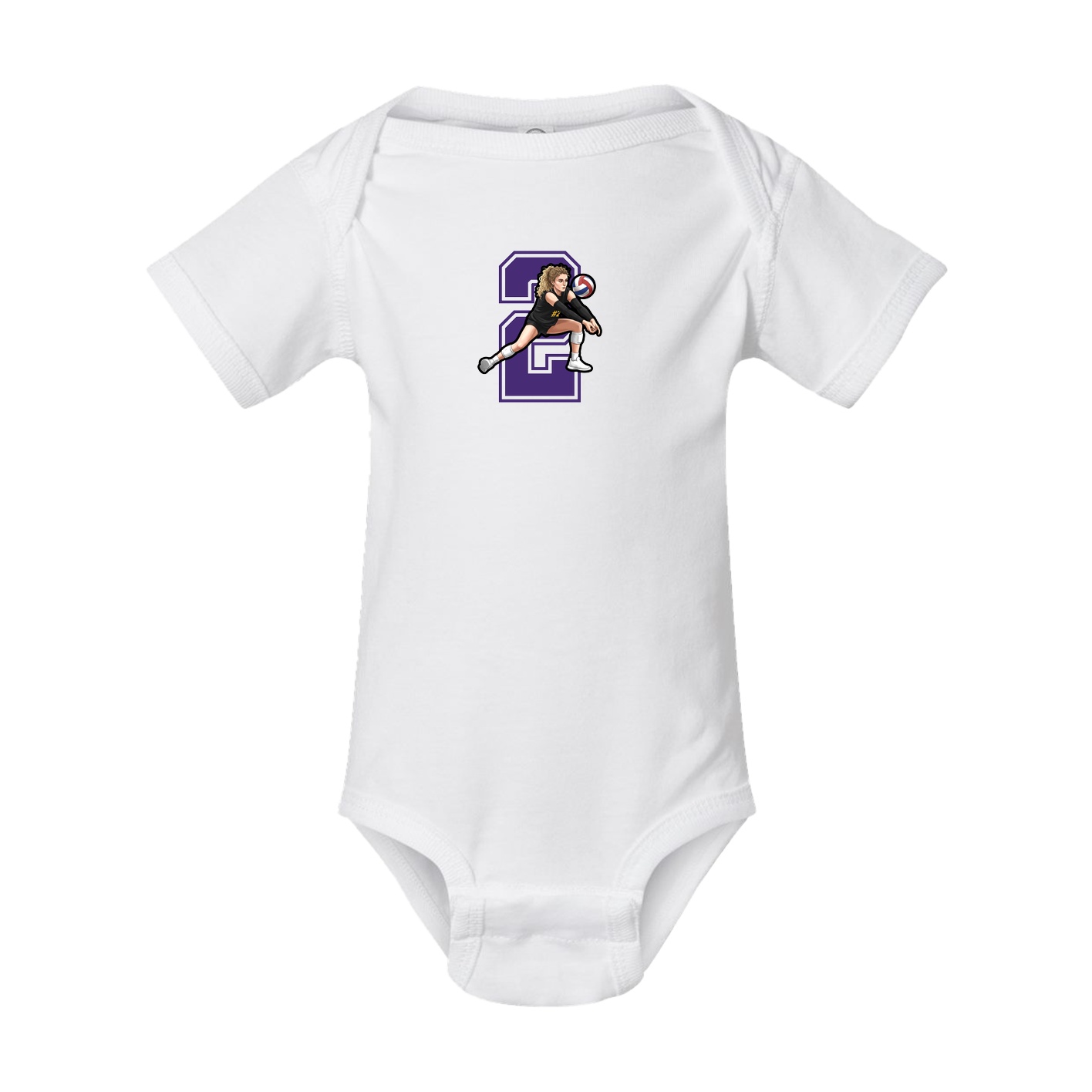 Baby Onesie — Number in White