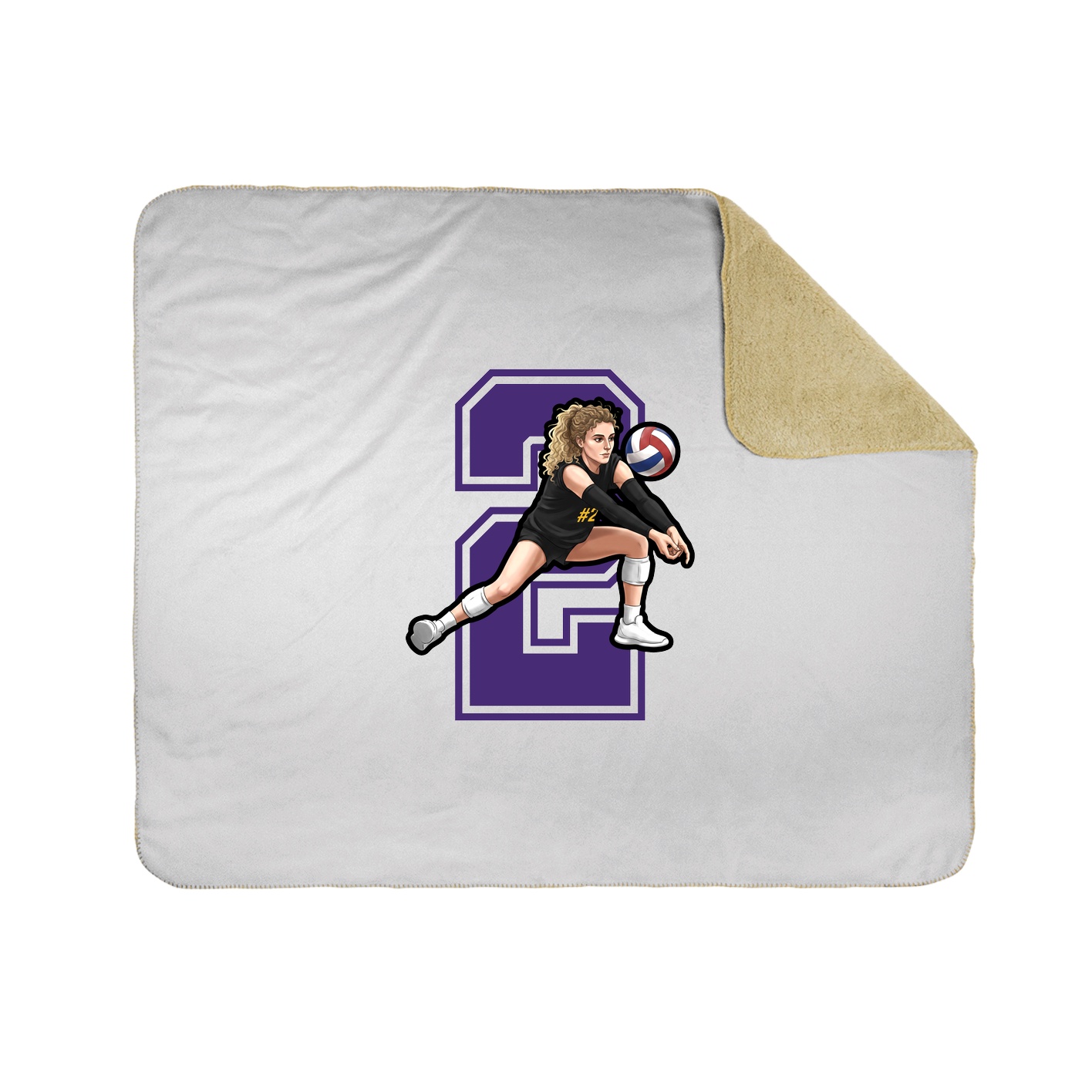 Throw Blanket — Number in White