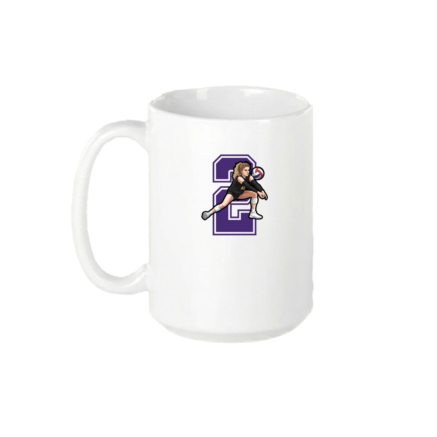 15oz Coffee Mug — Number in White
