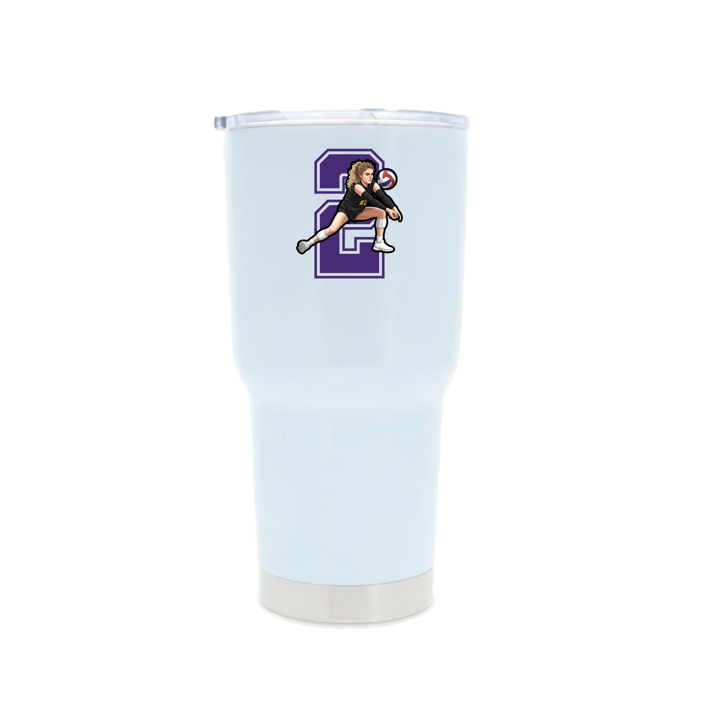 30oz Stainless Steel Tumbler — Number in White