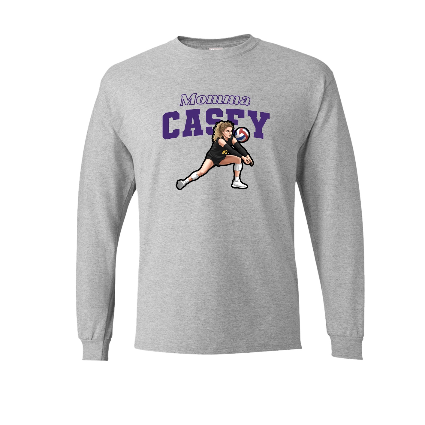 Long Sleeve Tee — Mothers Day Block in Grey