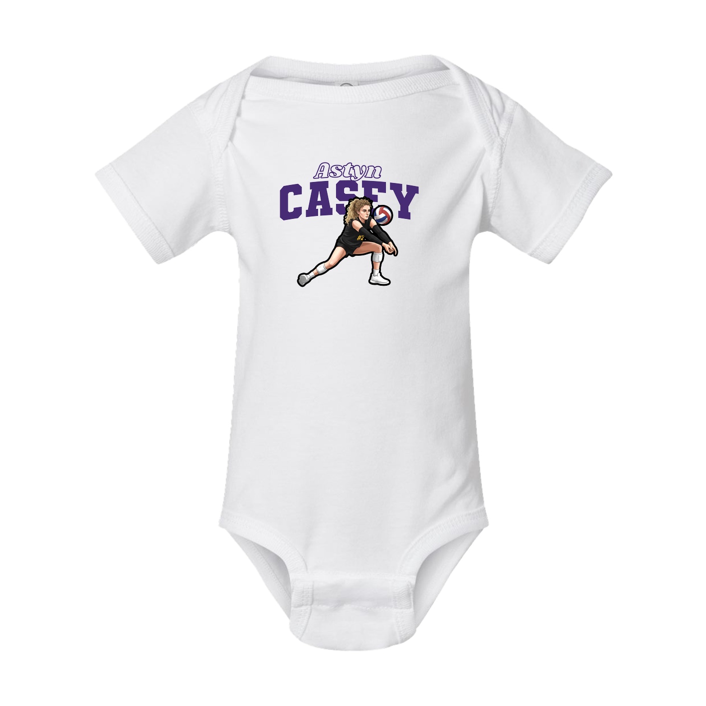 Baby Onesie — Name Arch in White