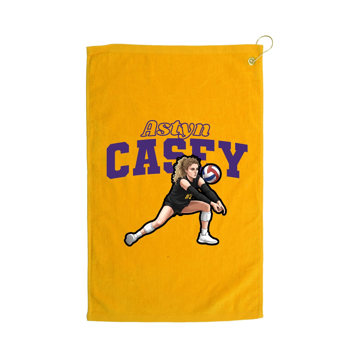 Golf Towel — Name Arch in Gold