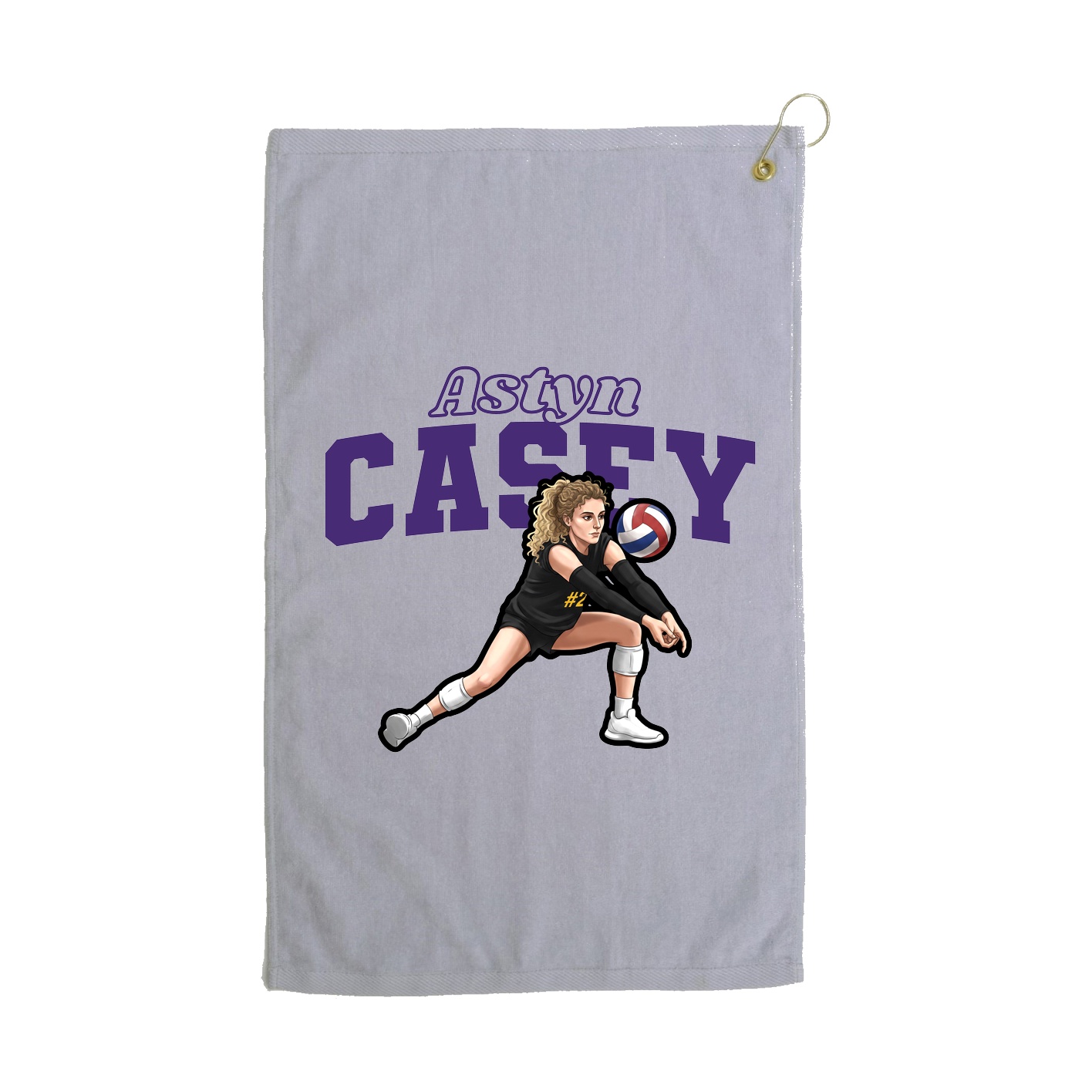 Golf Towel — Name Arch in Grey