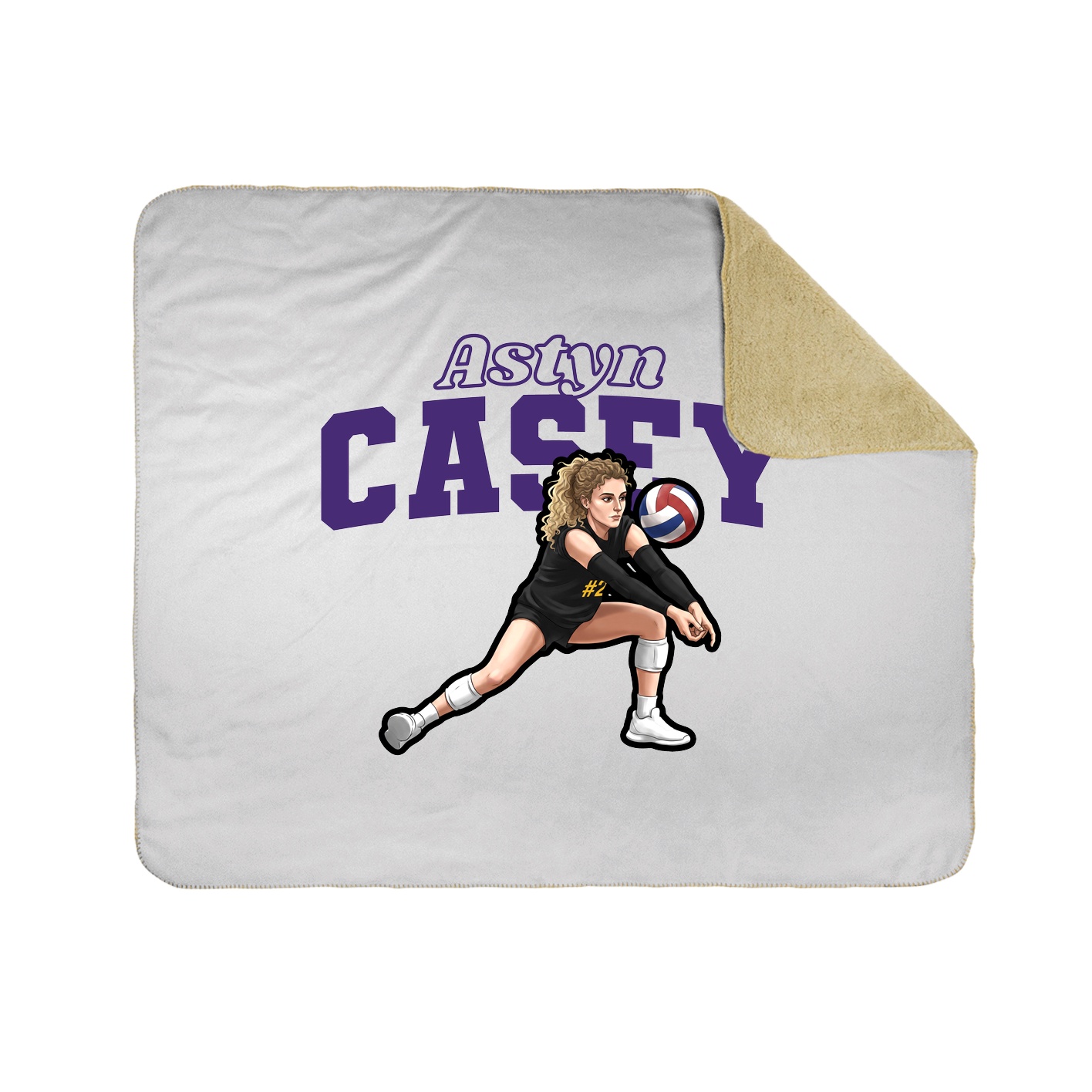 Throw Blanket — Name Arch in White