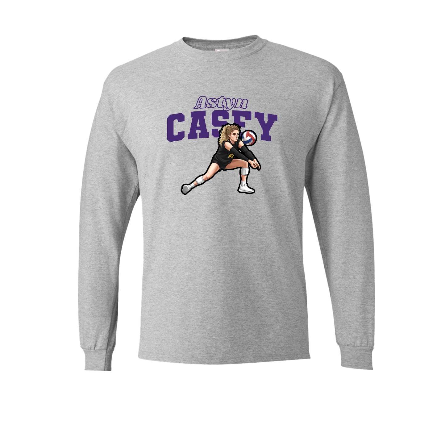 Long Sleeve Tee — Name Arch in Grey