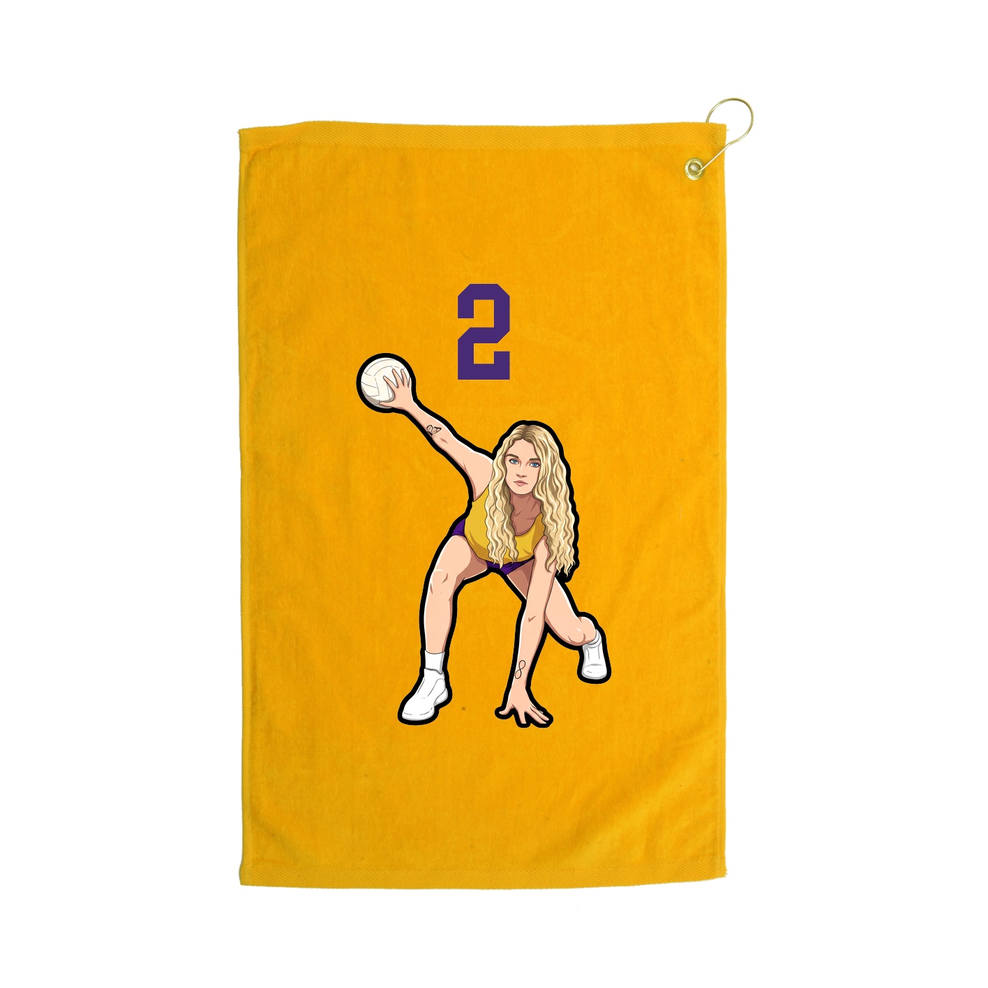Golf Towel — Number Top in Gold