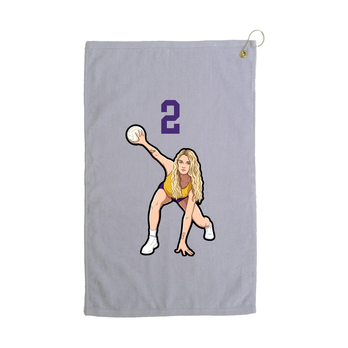 Golf Towel — Number Top in Grey