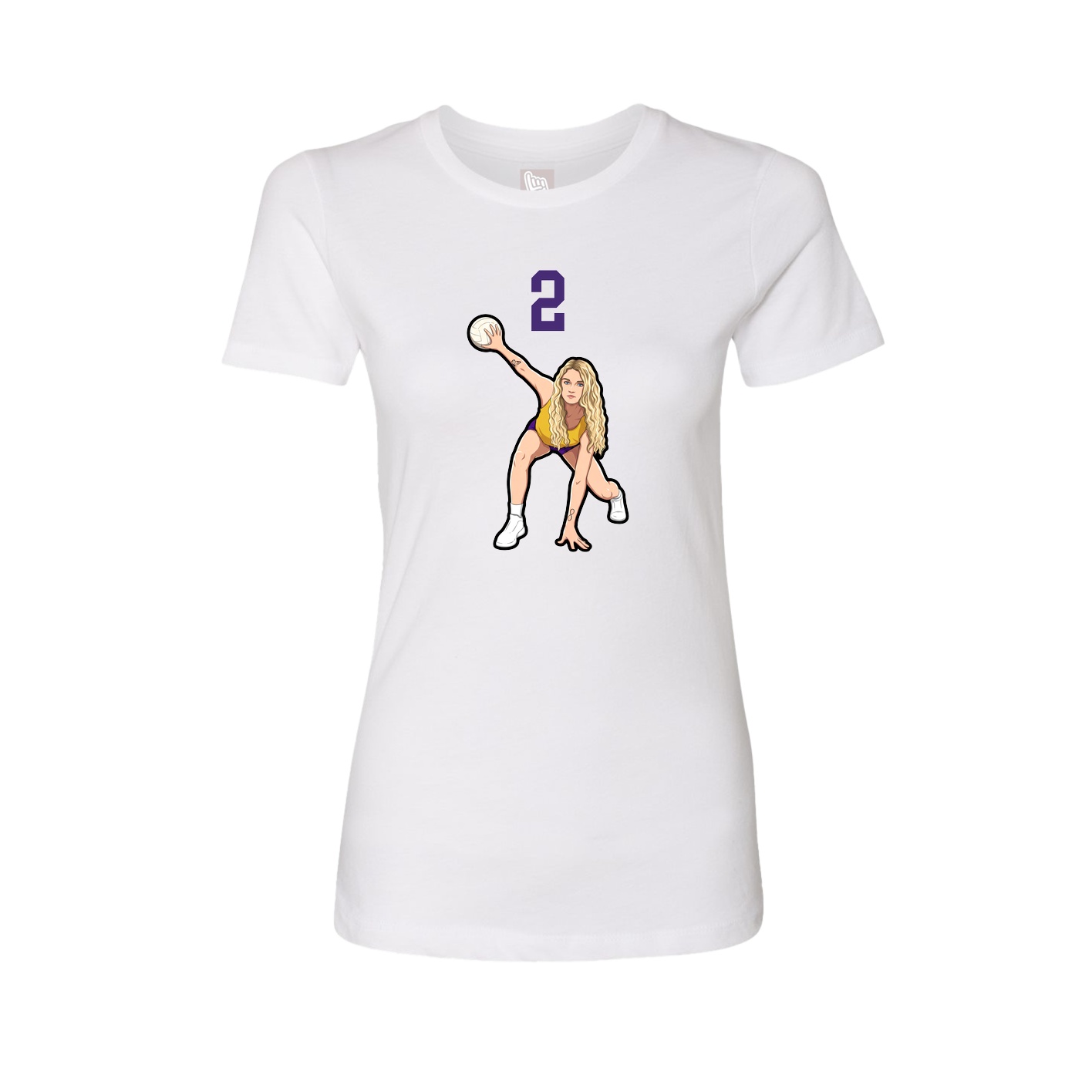 Womens Tee — Number Top in White