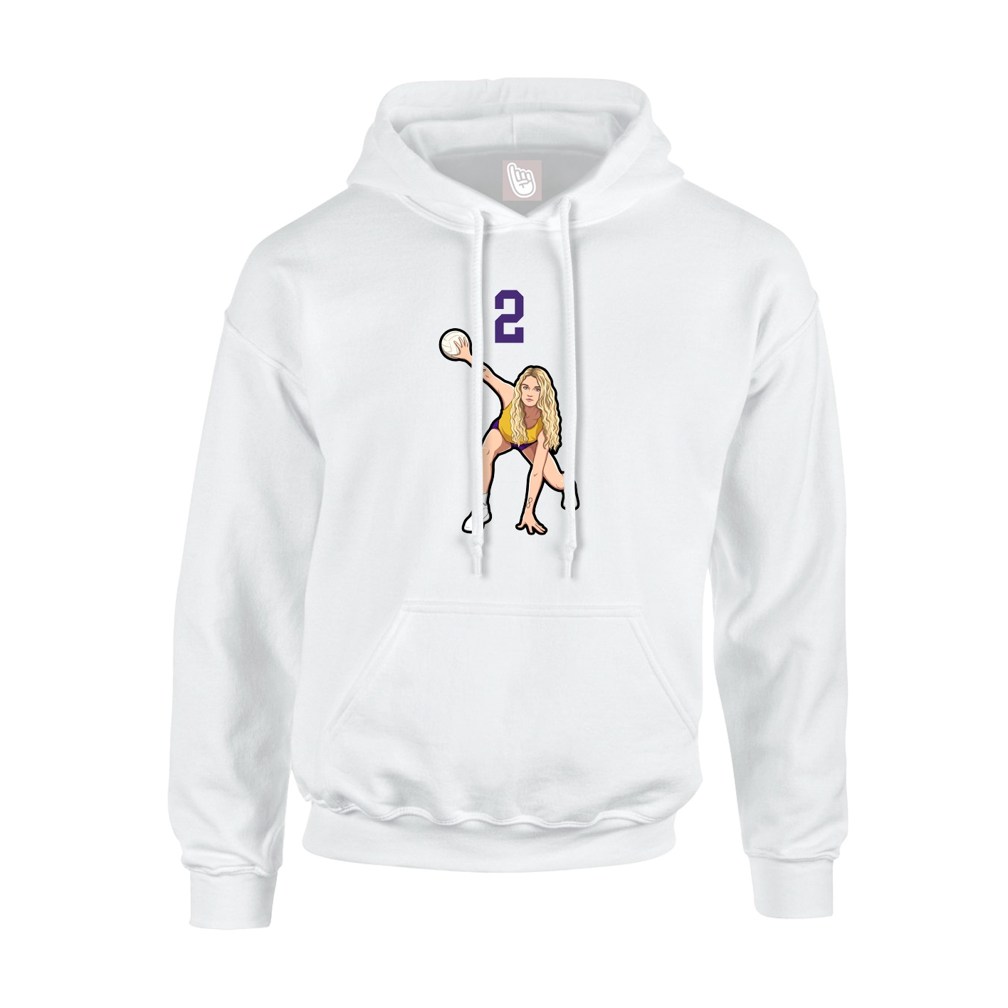 Youth Hoodie — Number Top in White
