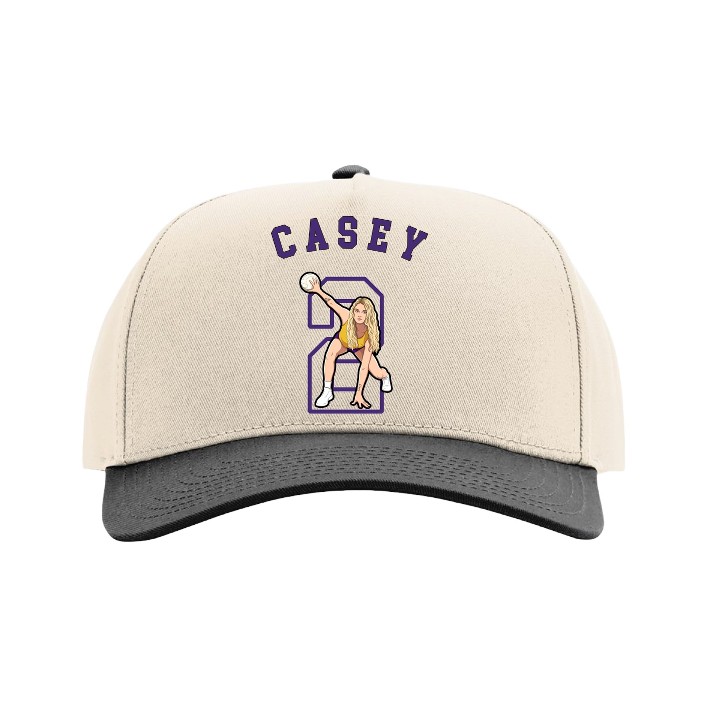 Full Fabric Five-Panel Champ Cap — Shirsey Arch in Cream/Black
