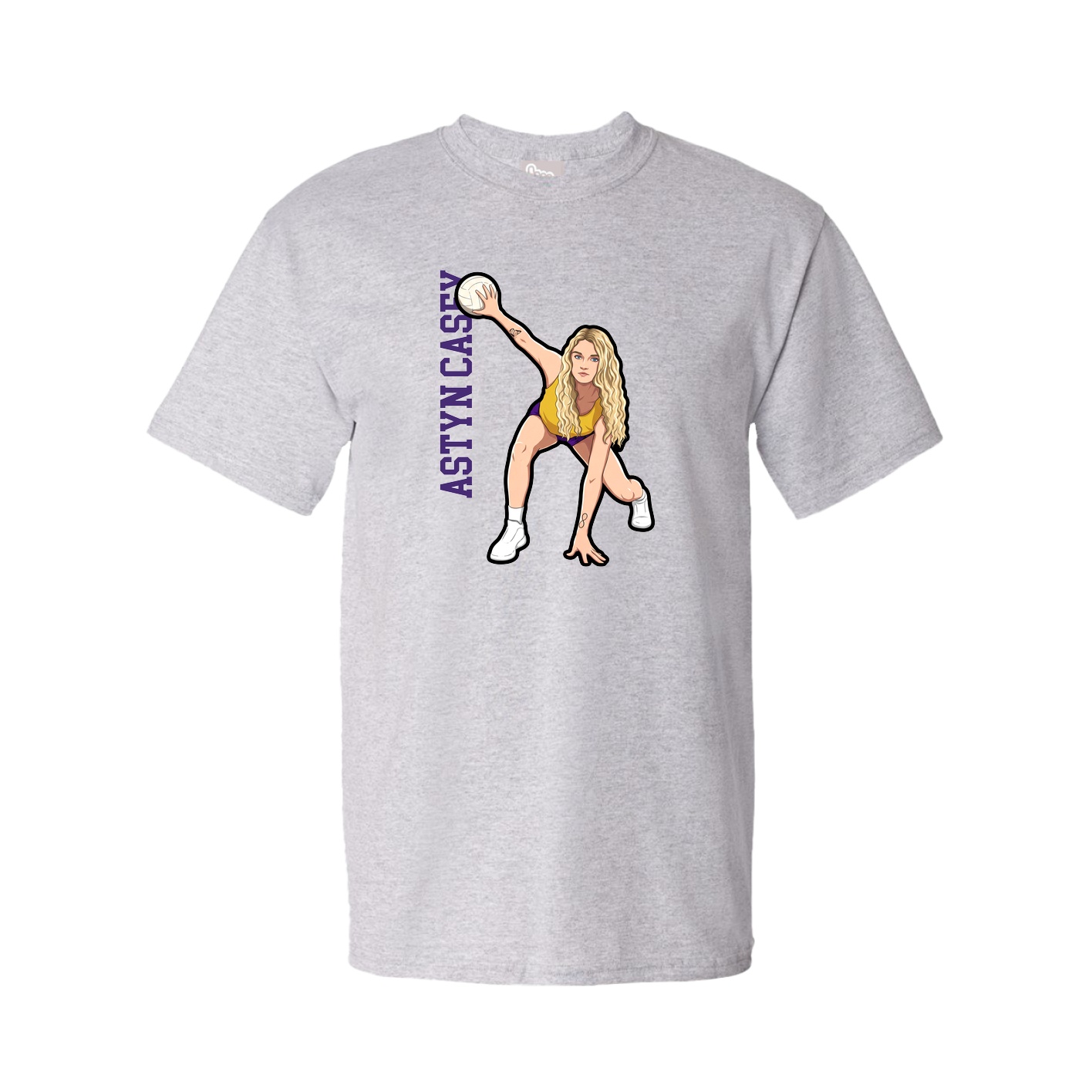 Tee — Name Vertical in Grey