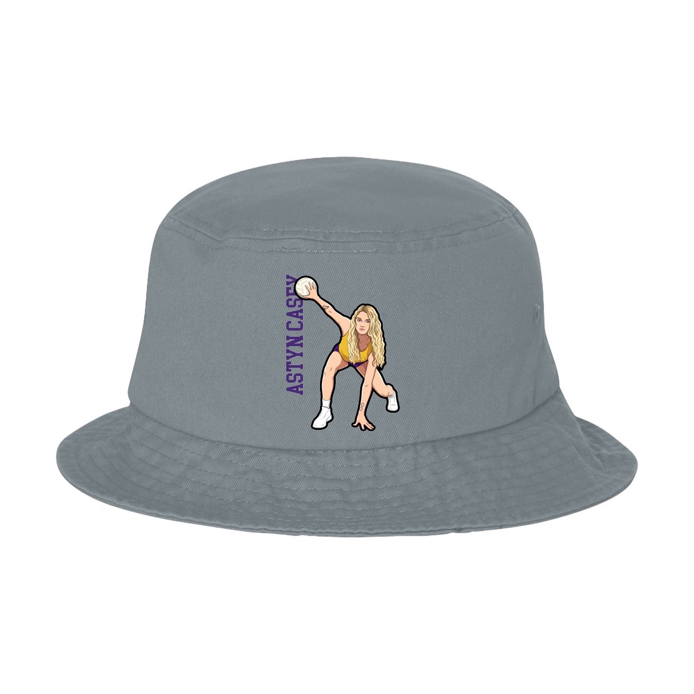 Bucket Cap — Name Vertical in Grey