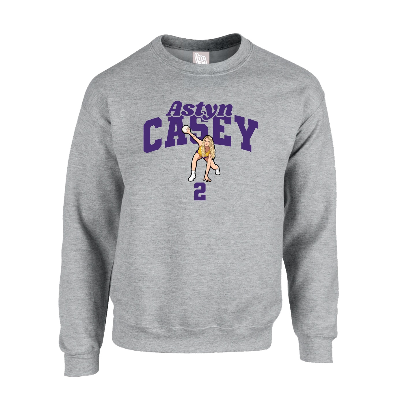 Fleece Crew — Signature Arch in Grey