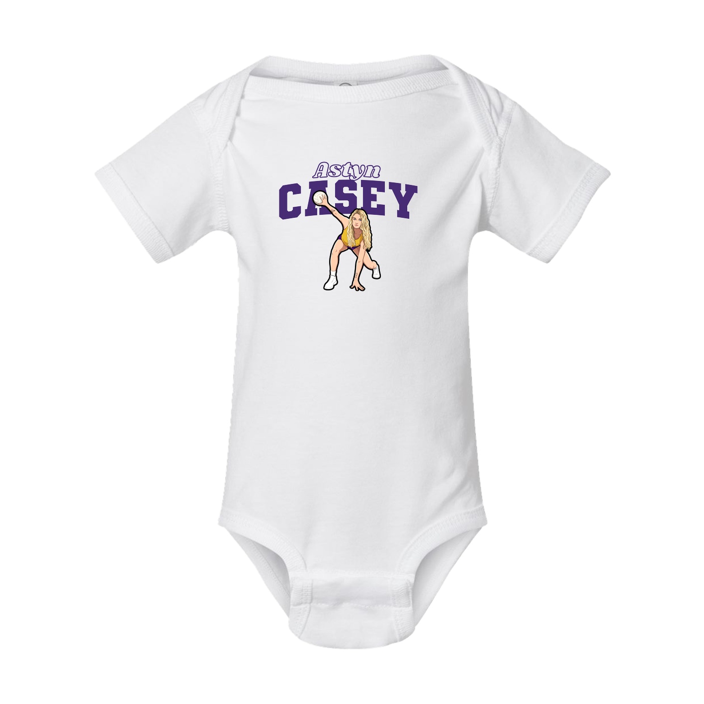 Baby Onesie — Name Arch in White